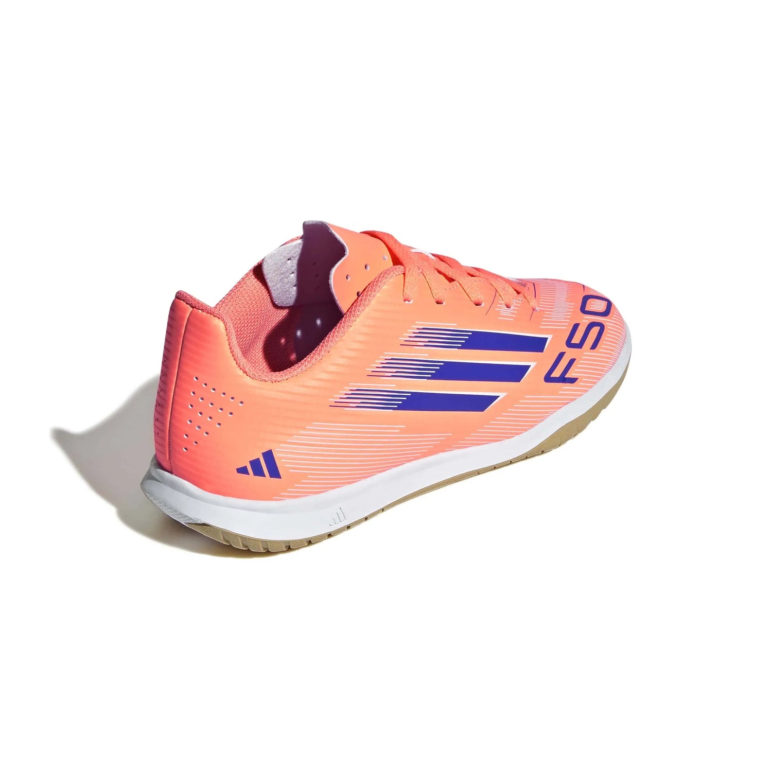 adidas Kids F50 Club Indoor Soccer Shoes - Coral Blaze Pack (FA25) (Lateral - Back)