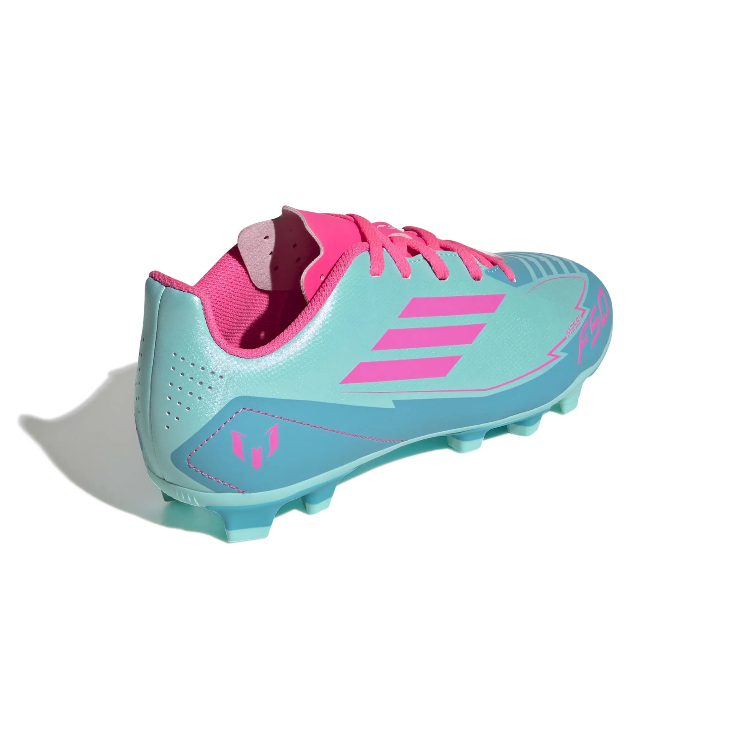 adidas Kids F50 Club Messi Firm-Multi Ground Soccer Cleats - MP2 Pack (SU25) (Lateral - Back)
