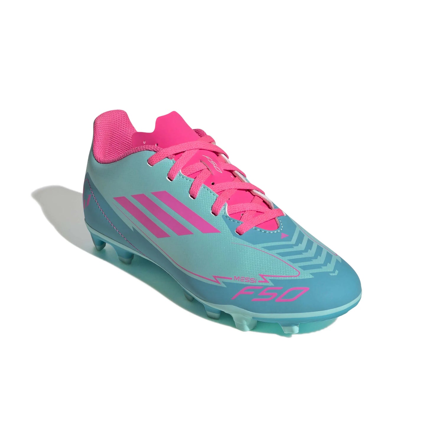 adidas Kids F50 Club Messi Firm-Multi Ground Soccer Cleats - MP2 Pack (SU25) (Lateral - Front)