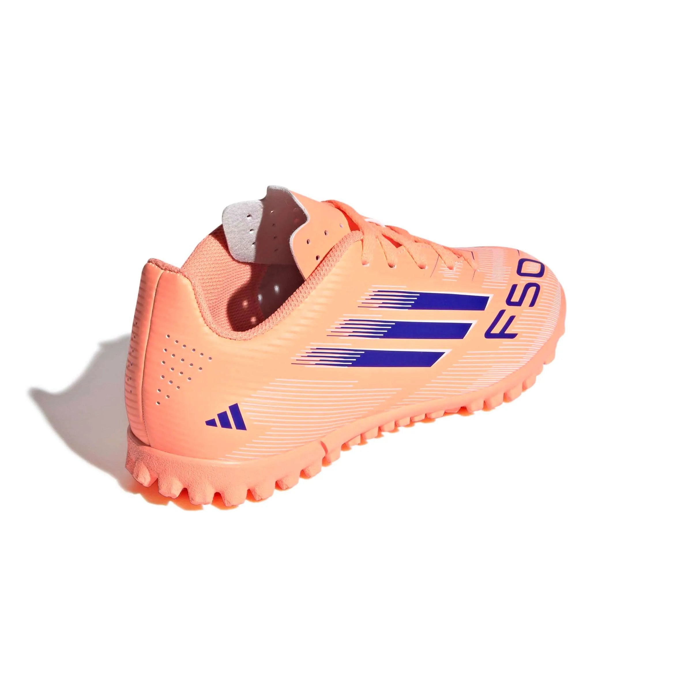 adidas Kids F50 Club Turf Soccer Shoes - Coral Blaze Pack (FA25) (Lateral - Back)