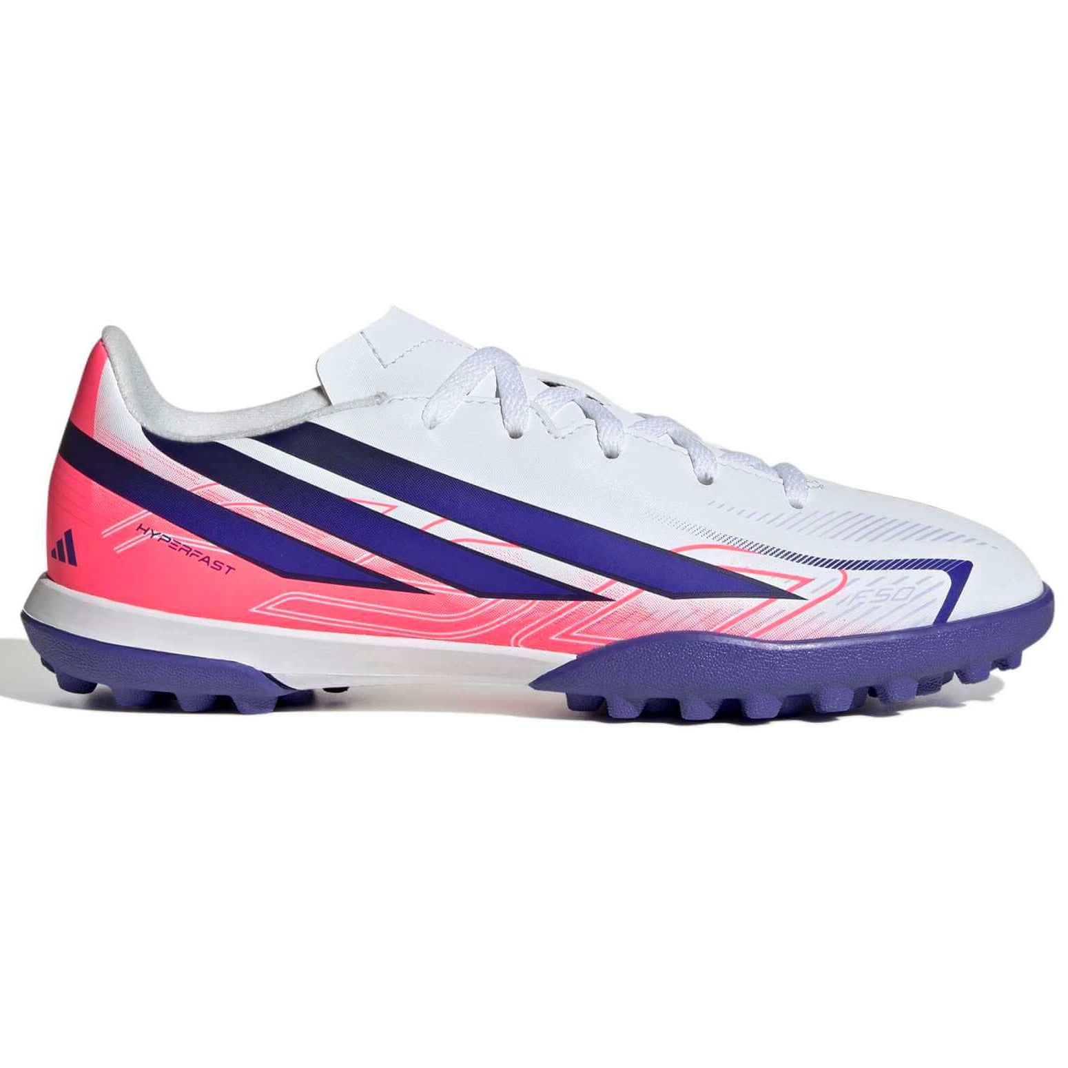 adidas Kids F50 Hyperfast Club Turf Soccer Shoes - Chaos Vs Control Pack (FA26) (Side 1)