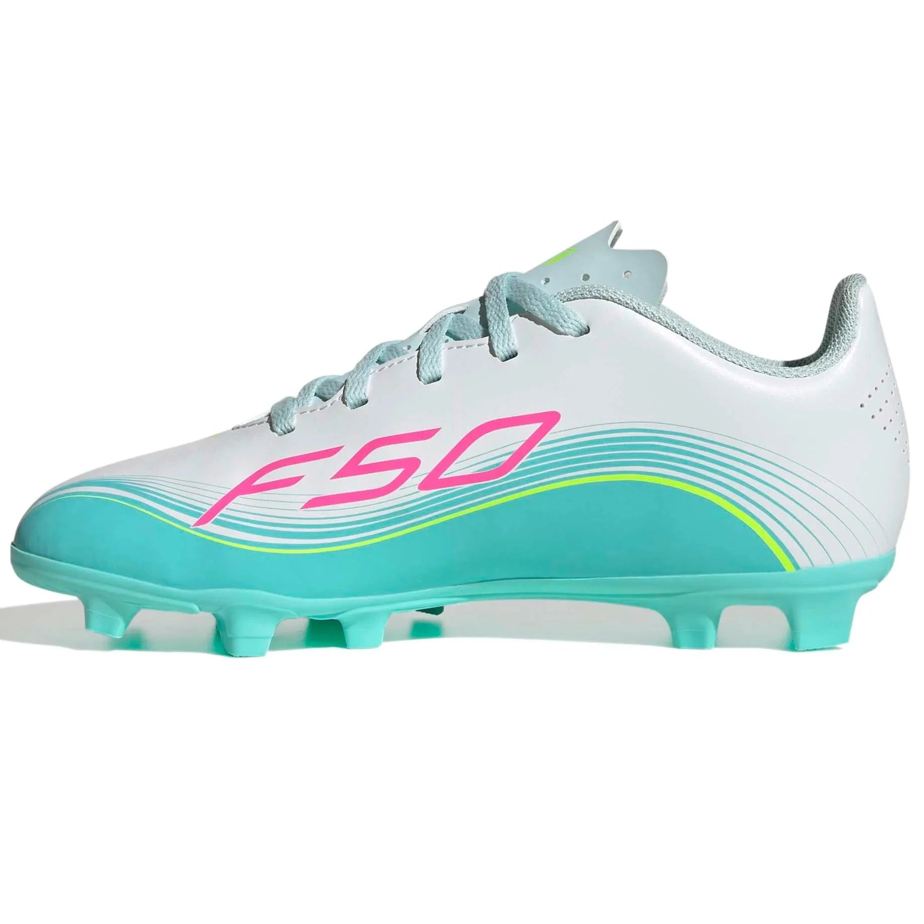adidas Kids F50 Messi Club Firm/Multi Ground Soccer Cleats - Messi Aurora Radiante Pack (SP26) (Side 2)