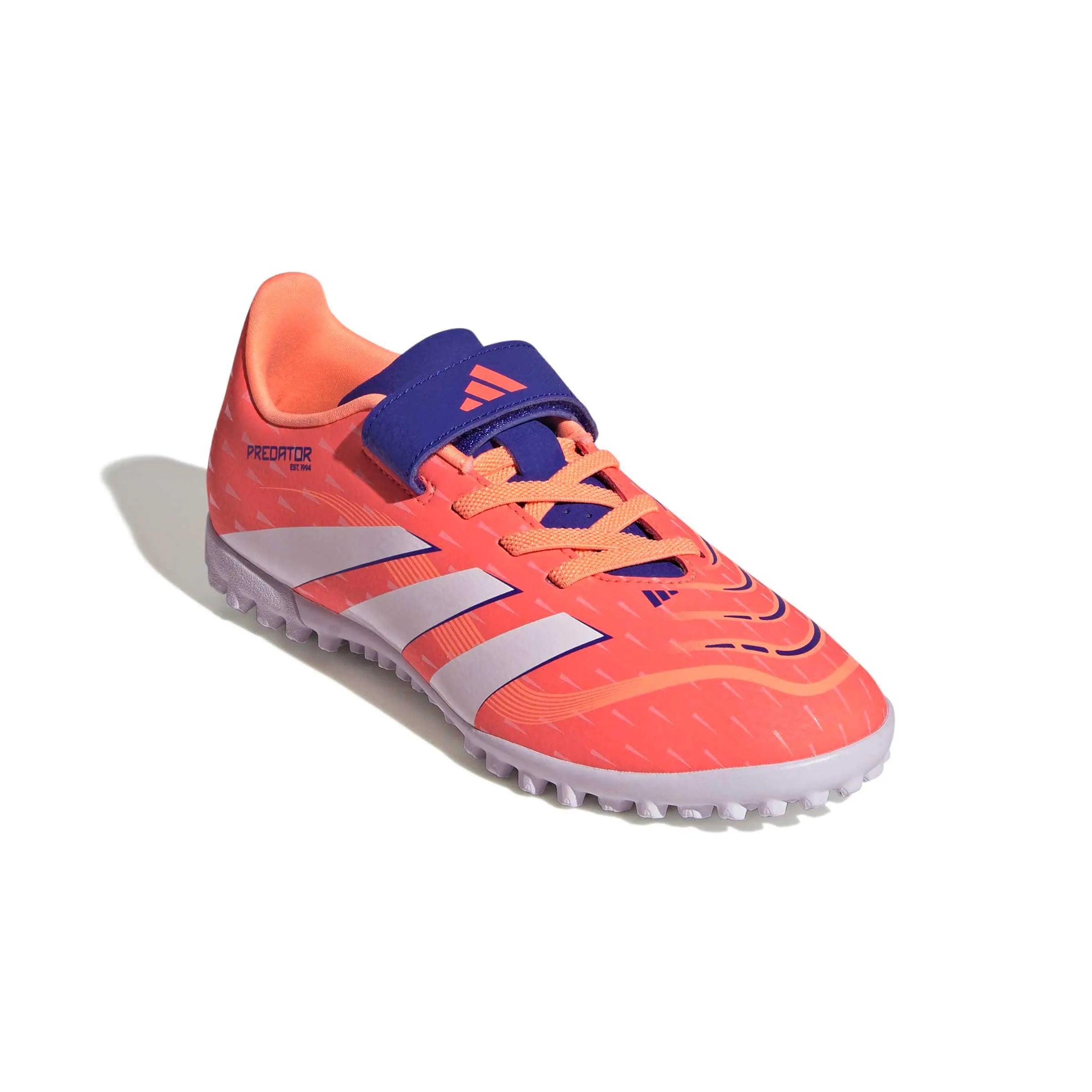 adidas Kids Predator Club Turf Soccer Shoes - Coral Blaze Pack (FA25) (Lateral - Front)