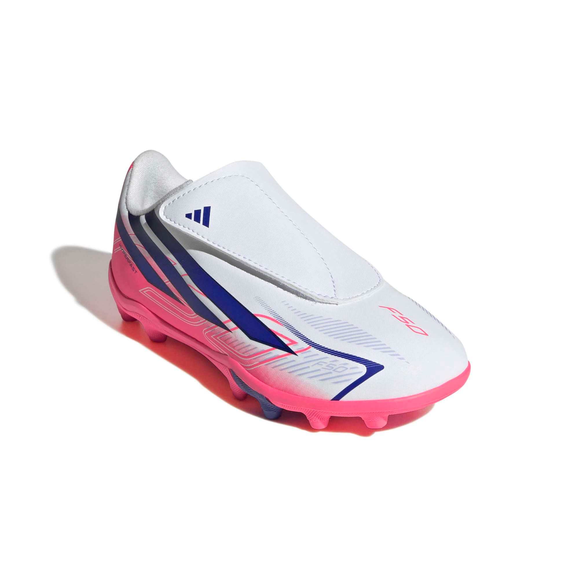 adidas Kids' F50 Hyperfast Club Velcro Firm-Multi Ground Soccer Cleats - Chaos Vs Control (FA26) (Lateral - Front)