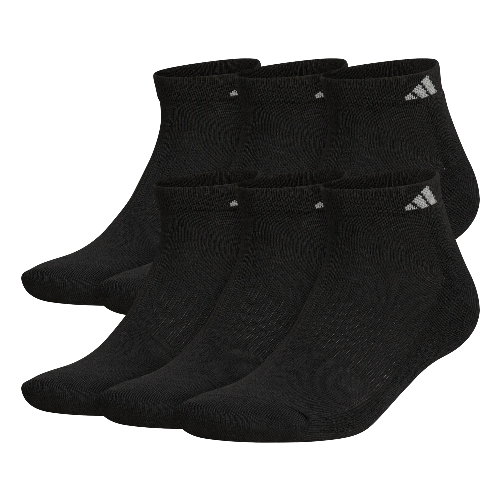 adidas Men's Athletic Cushioned 6-Pack Low-Cut Socks Black (Pack)