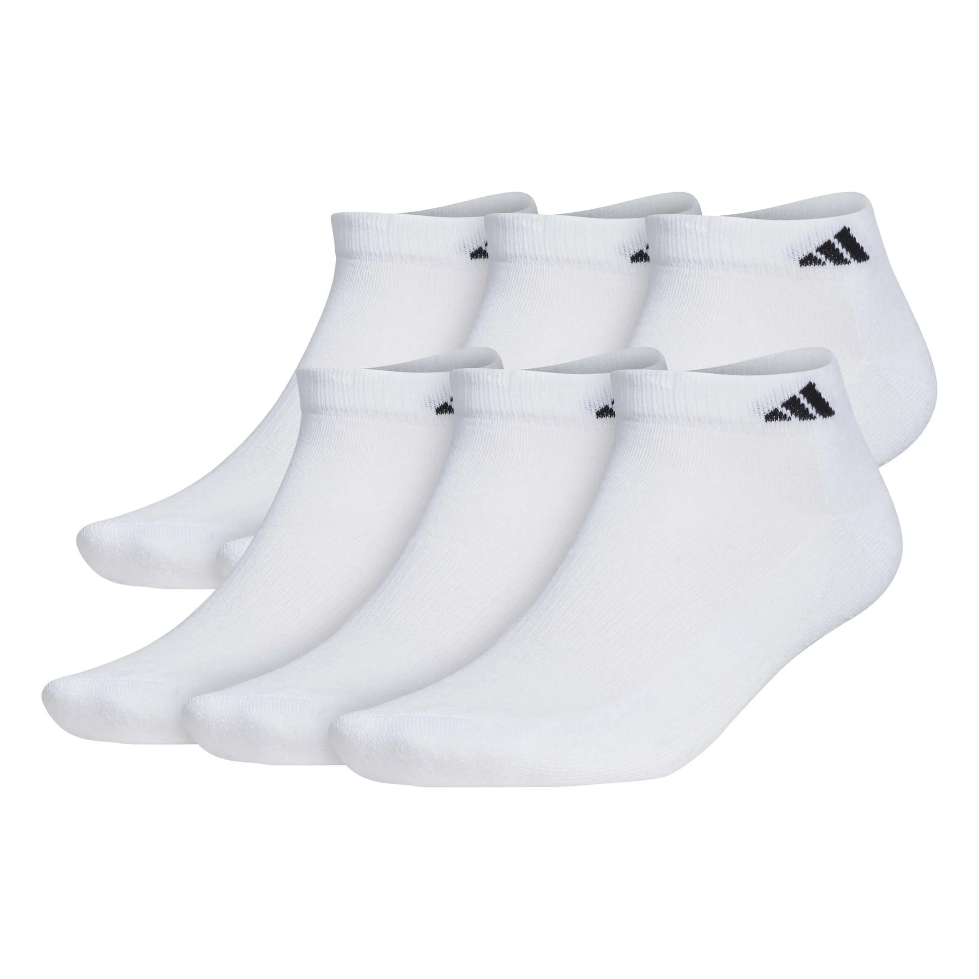 adidas Men's Athletic Cushioned 6-Pack Low-Cut Socks White (Pack)