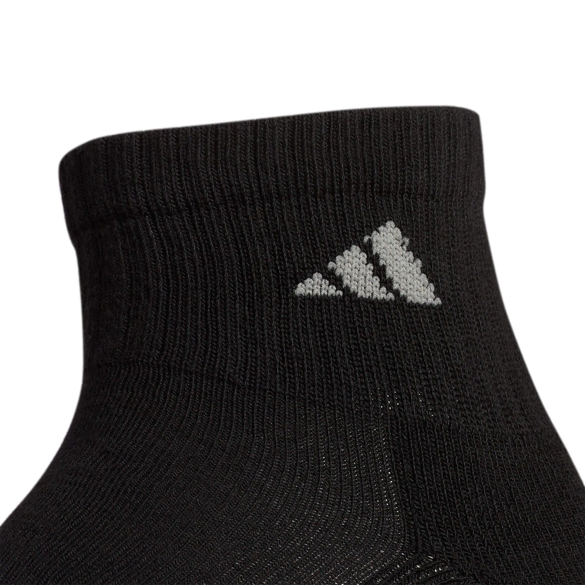 adidas Men's Athletic Cushioned 6-Pack Quarter Socks Black (Detail 1)