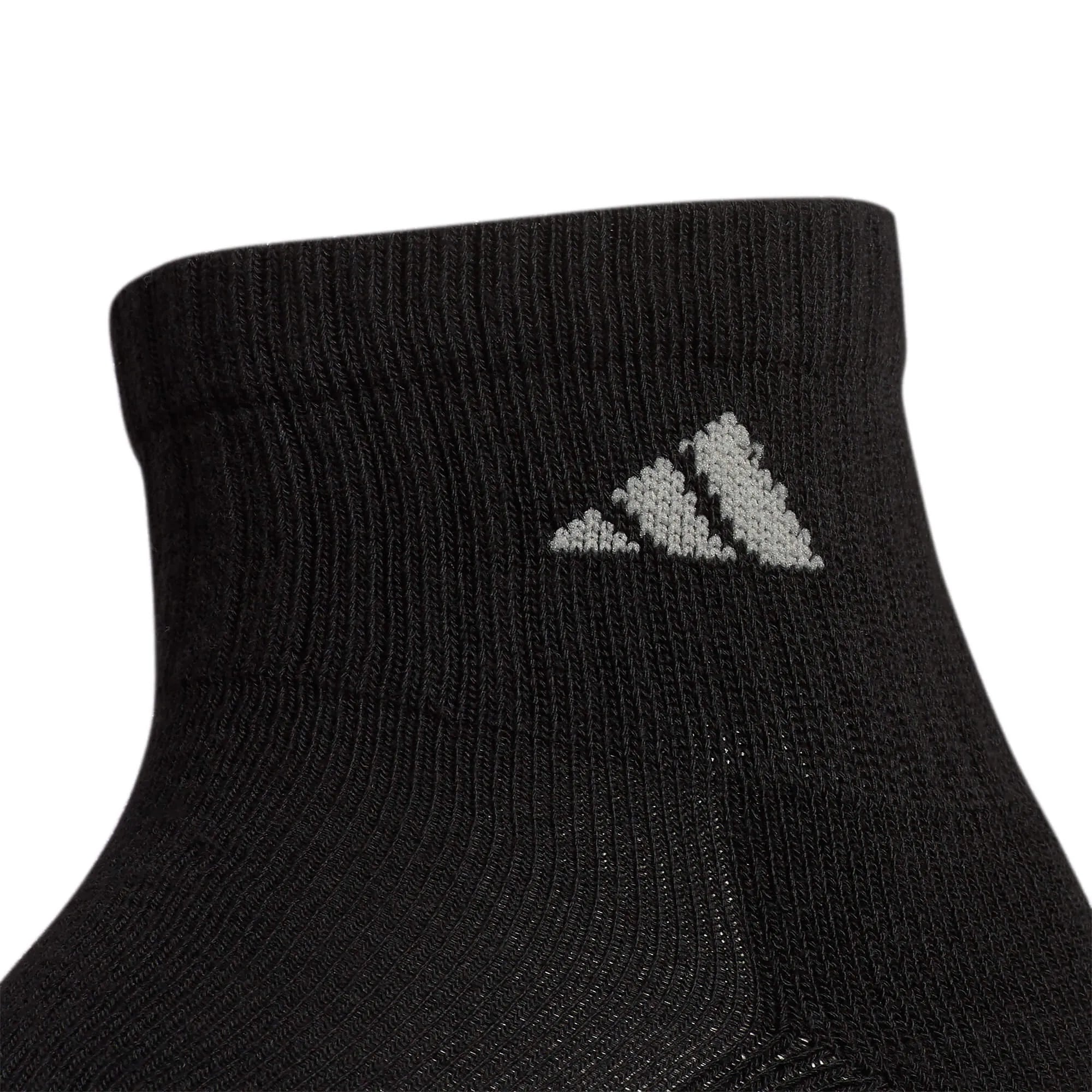 adidas Men's Athletic Cushioned 6-Pack Quarter Socks Black (Detail 1)