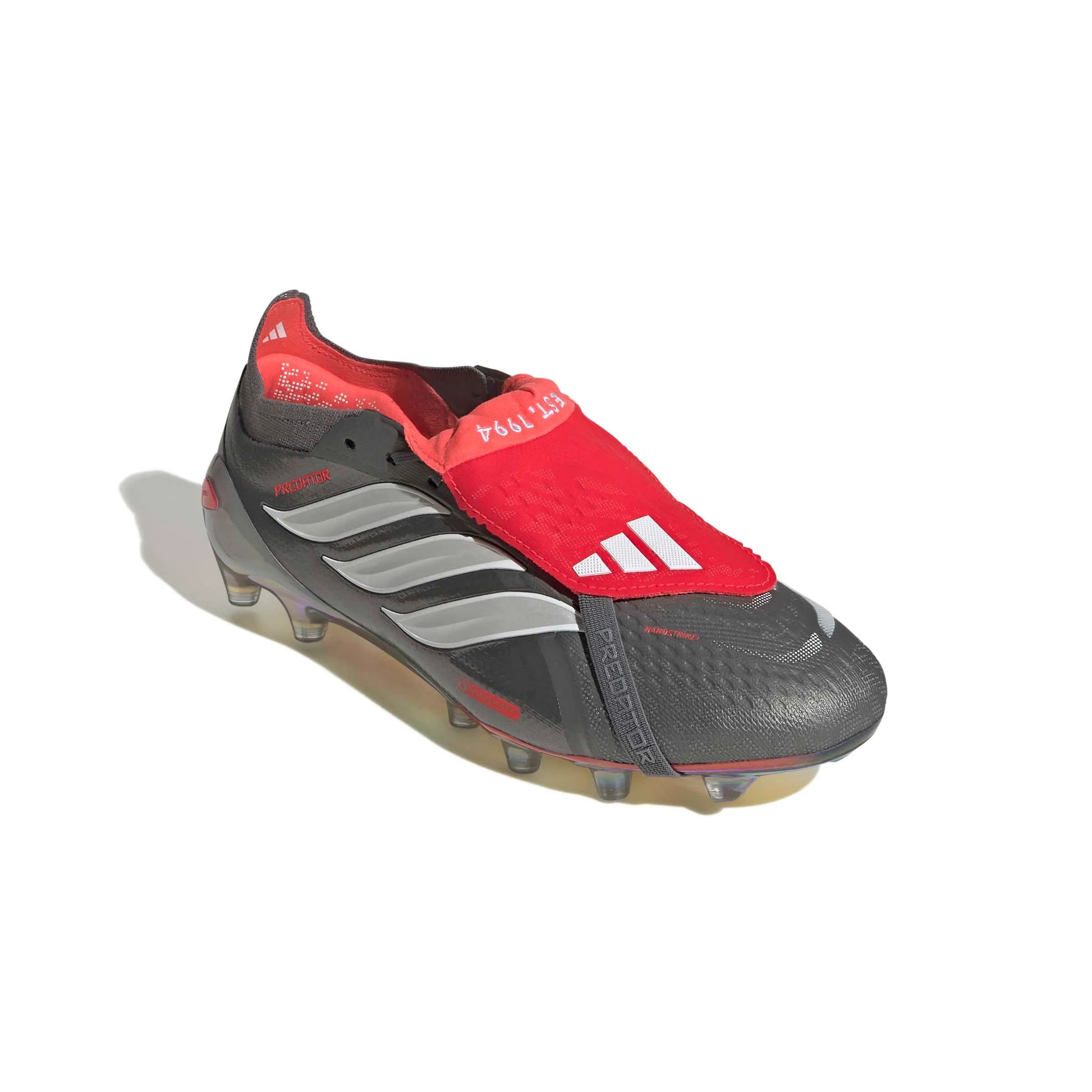 adidas Predator Elite Fold-Over Tongue Artificial Grass Soccer Cleats - Finishers Steel Pack (SP26) (Lateral - Front)