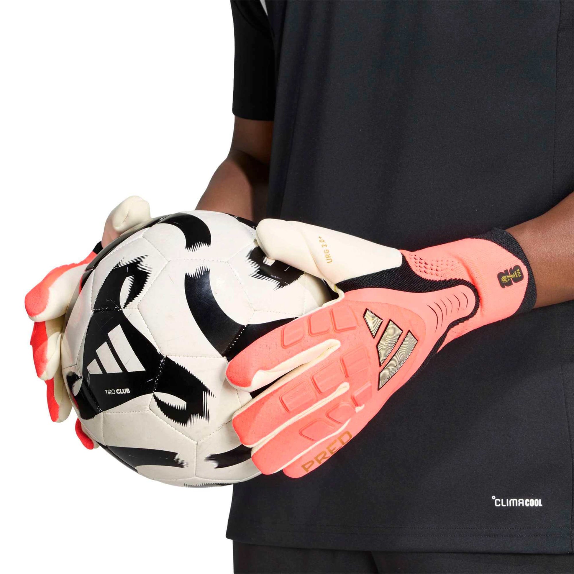 adidas Predator GL Pro Goalkeeper Gloves Ivory - Solar Turbo - Gold Metallic (Model 1)