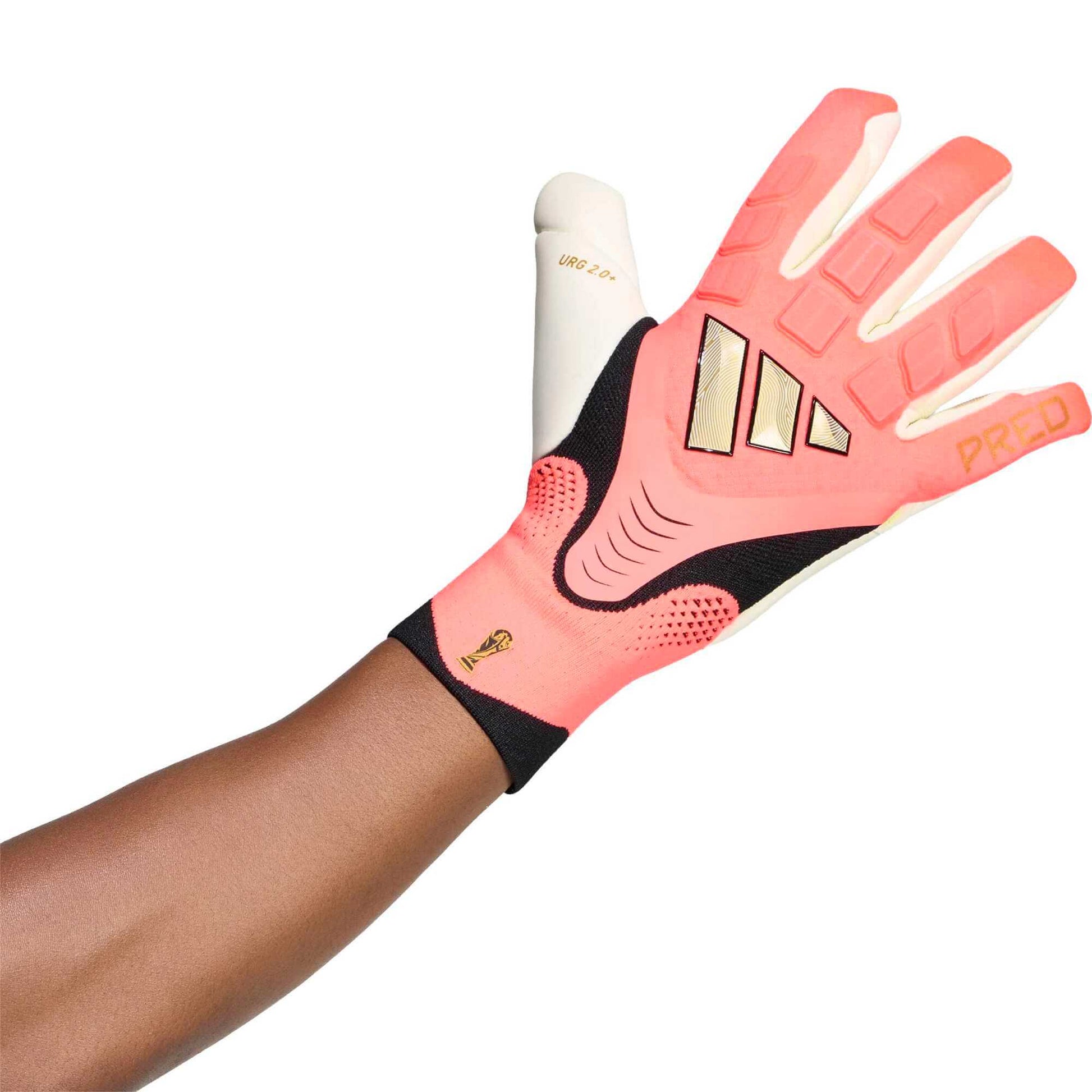 adidas Predator GL Pro Goalkeeper Gloves Ivory - Solar Turbo - Gold Metallic (Single - Outer)