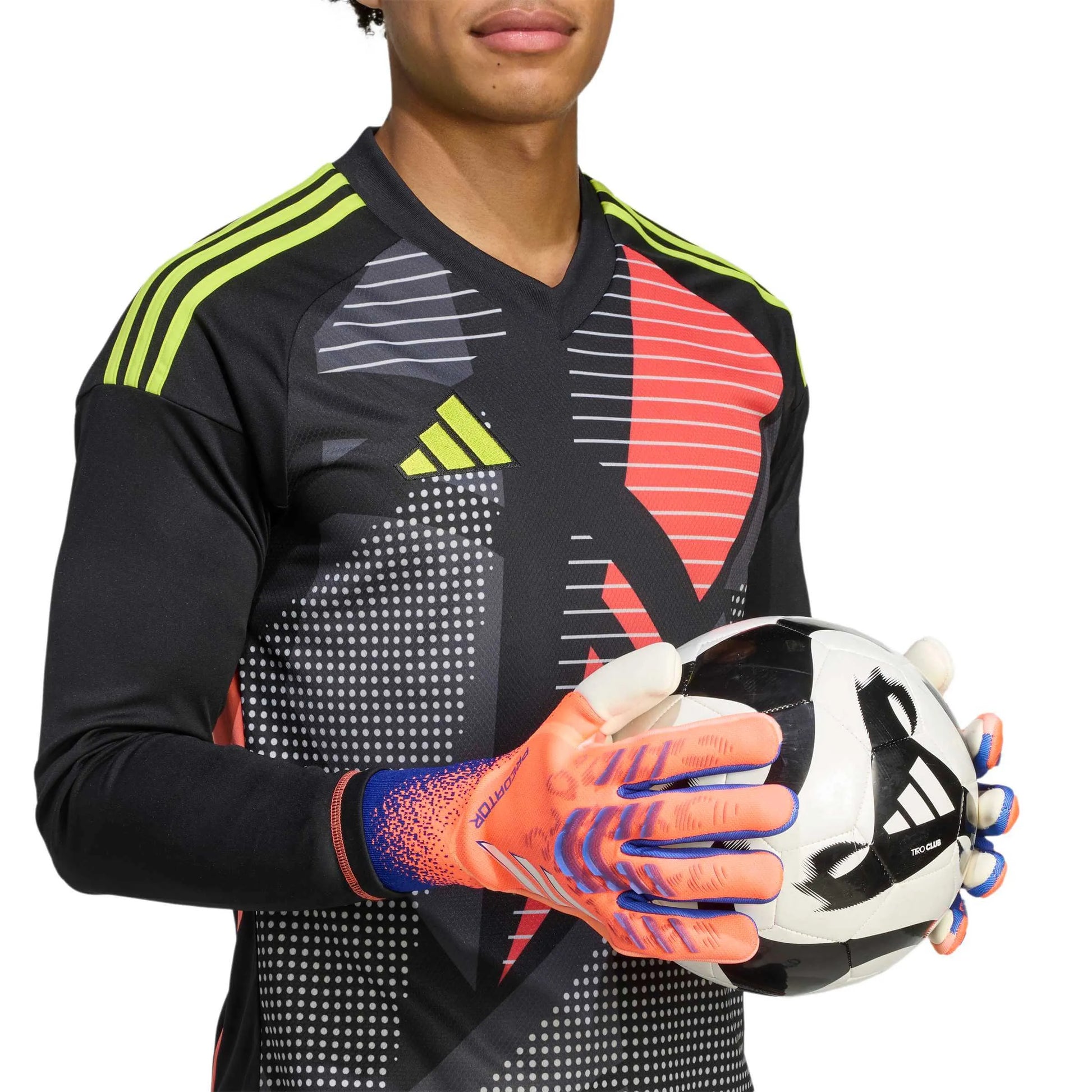 adidas Predator GL Pro Goalkeeper Gloves Signal Coral / White / Lucid Blue (Model 1)