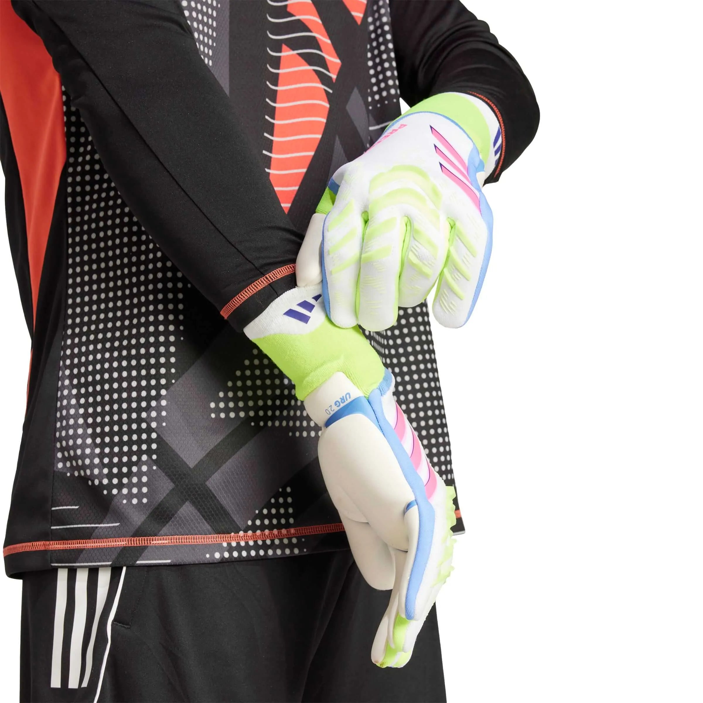 adidas Predator GL Pro Goalkeeper Gloves White / Lucid Lemon / Lucid Pink (Model 1)