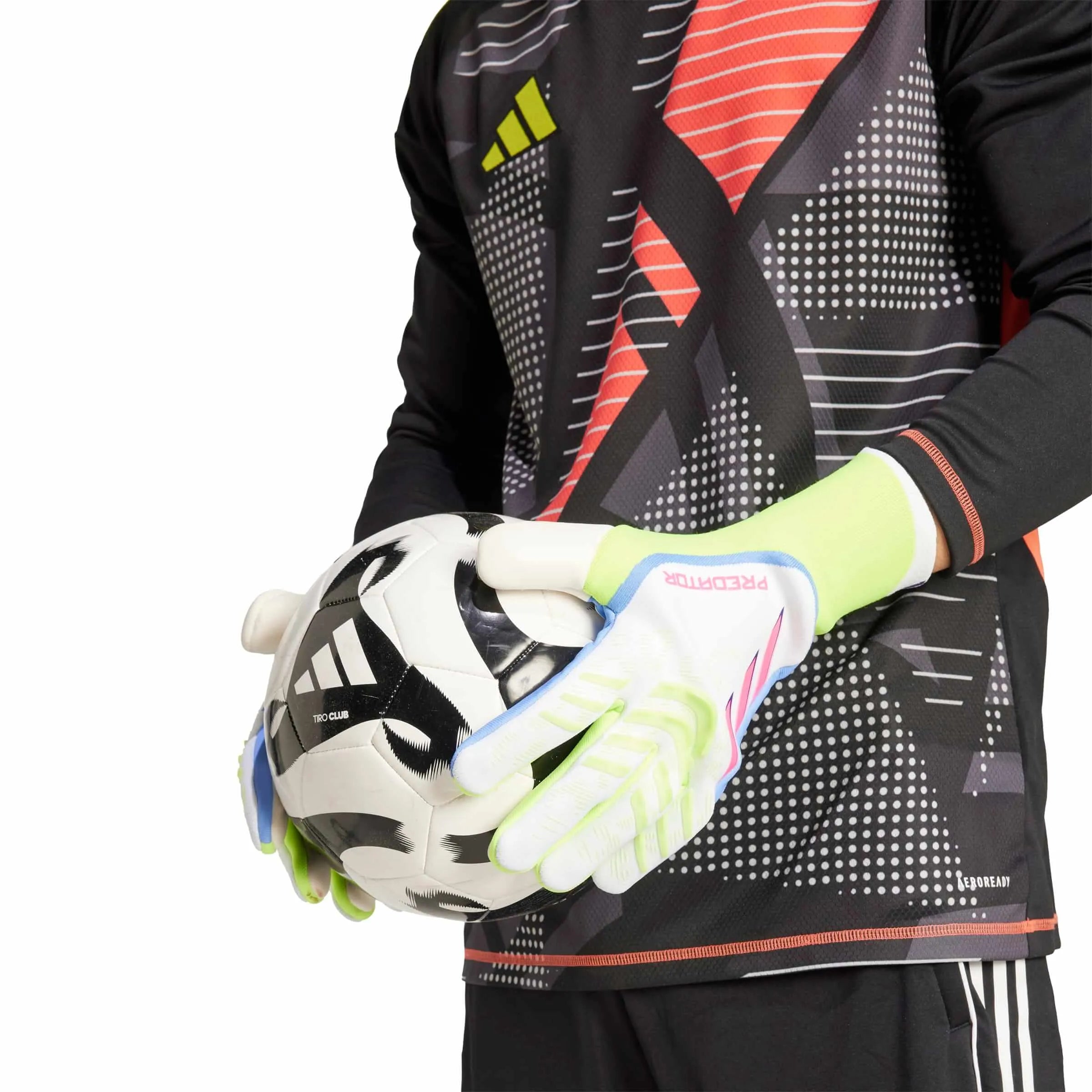 adidas Predator GL Pro Goalkeeper Gloves White / Lucid Lemon / Lucid Pink (Model 2)