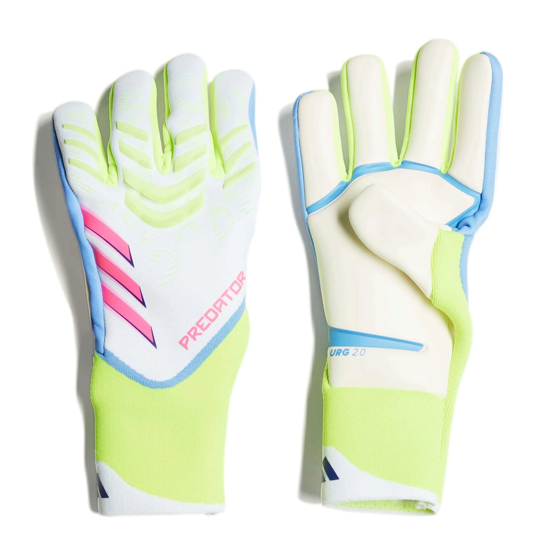adidas Predator GL Pro Goalkeeper Gloves White / Lucid Lemon / Lucid Pink (Pair)