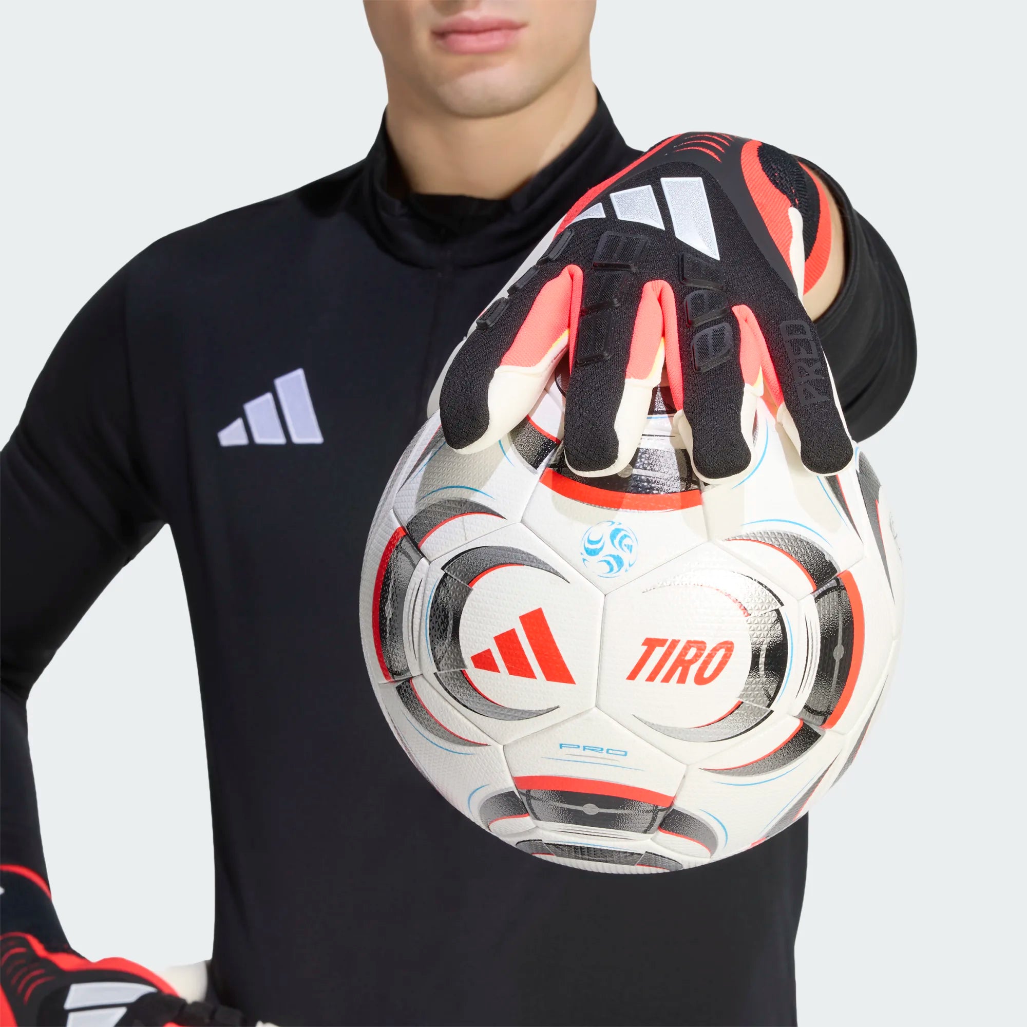 adidas Predator GL Pro Hybrid Goalkeeper Gloves Black / Lucid Red / White (Model 3)