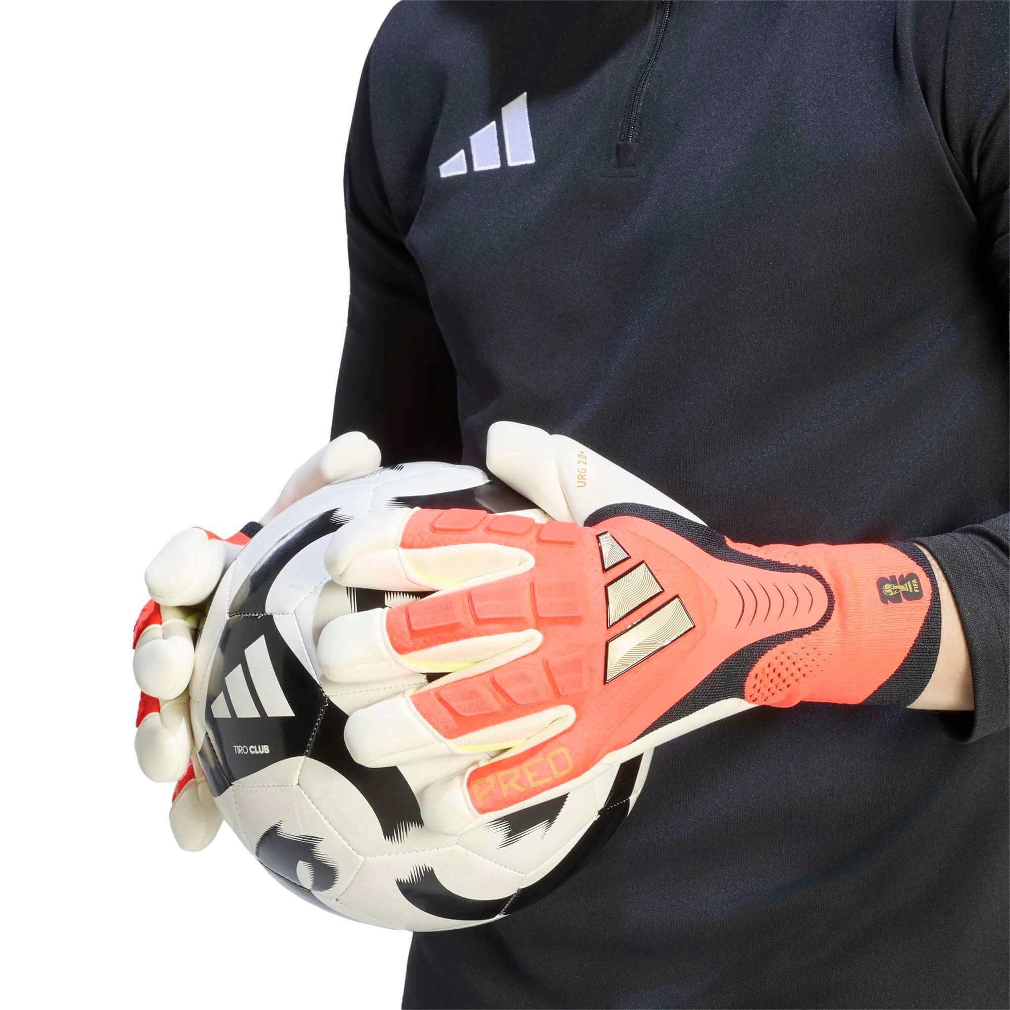 adidas Predator GL Pro Hybrid Goalkeeper Gloves Ivory - Solar Turbo - Gold Metallic (Model 1)