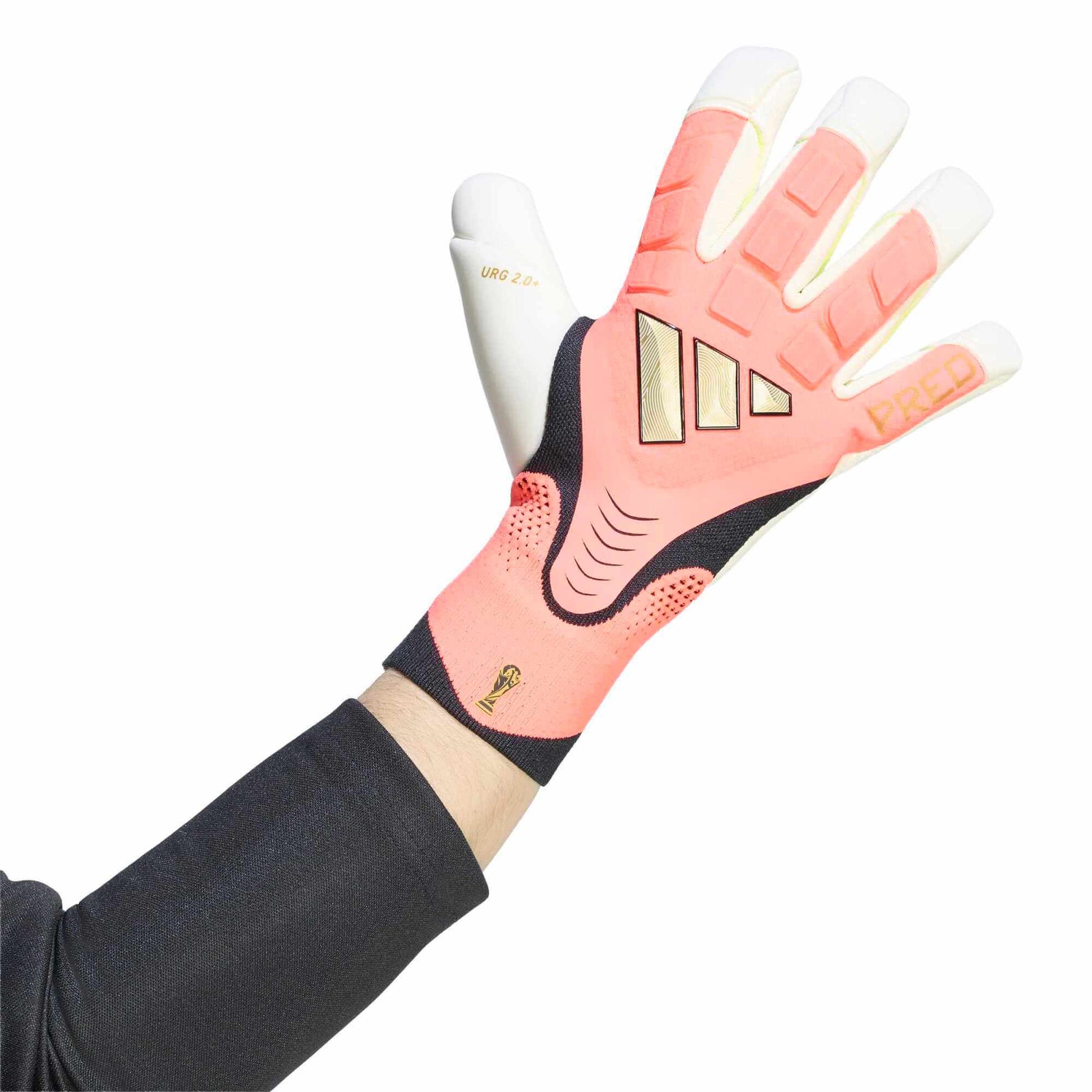 adidas Predator GL Pro Hybrid Goalkeeper Gloves Ivory - Solar Turbo - Gold Metallic (Single - Outer)
