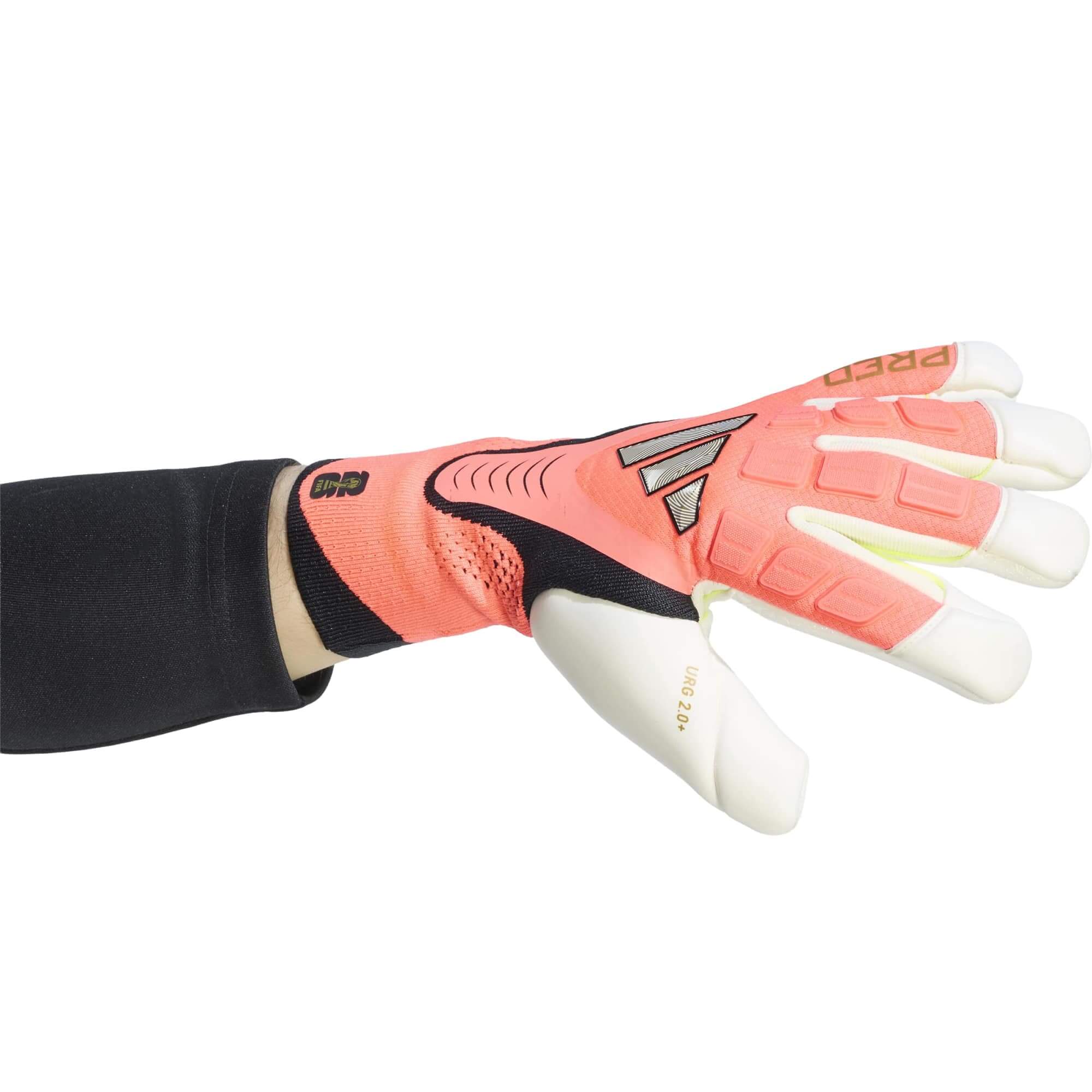 adidas Predator GL Pro Hybrid Goalkeeper Gloves Ivory - Solar Turbo - Gold Metallic (Single - Side)