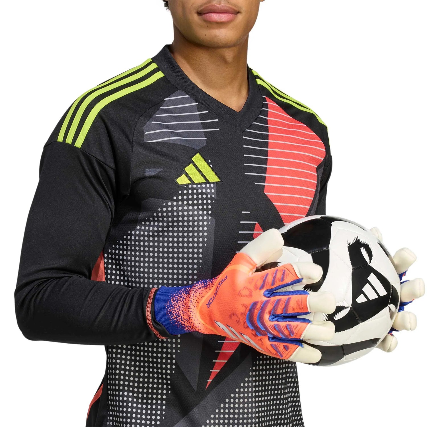 adidas Predator GL Pro Hybrid Goalkeeper Gloves Signal Coral/White/Lucid Blue (Model 1)