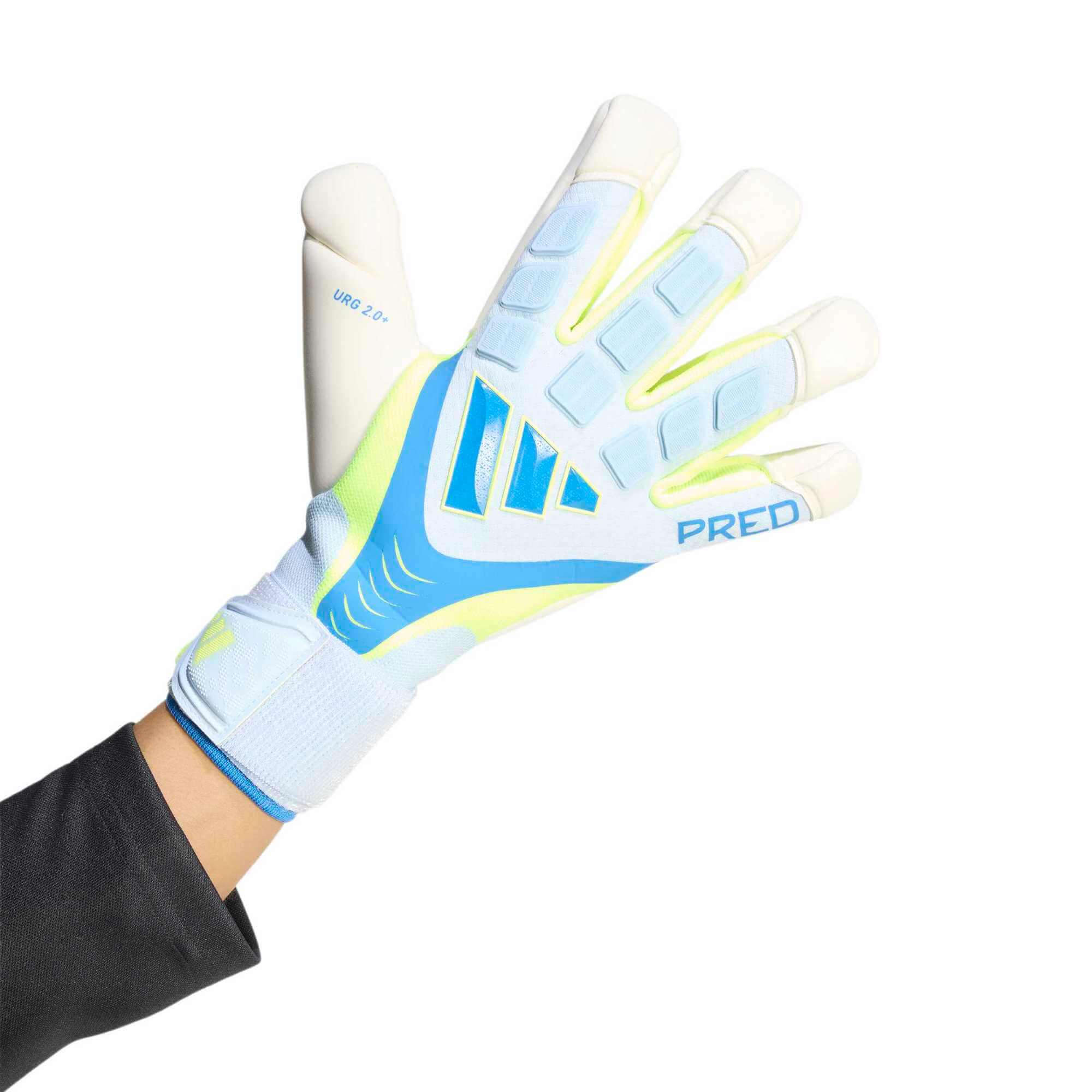 adidas Predator GL Pro Hybrid Strap Goalkeeper Gloves Crystal Sky - Ray Blue - Solar Yellow (Single - Outer)