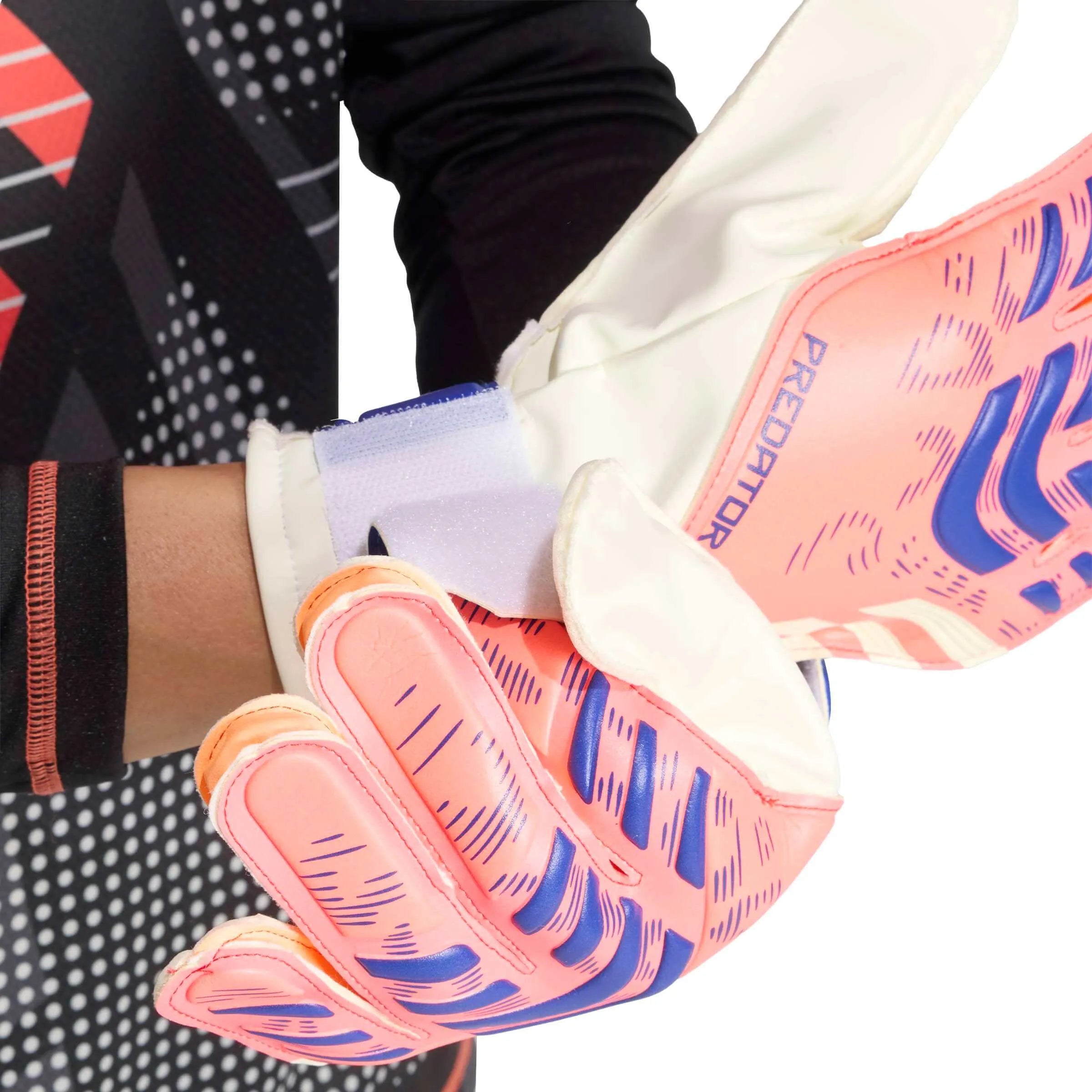 adidas Predator GL Training Goalkeeper Gloves Signal Coral/White/Lucid Blue (Detail 1)