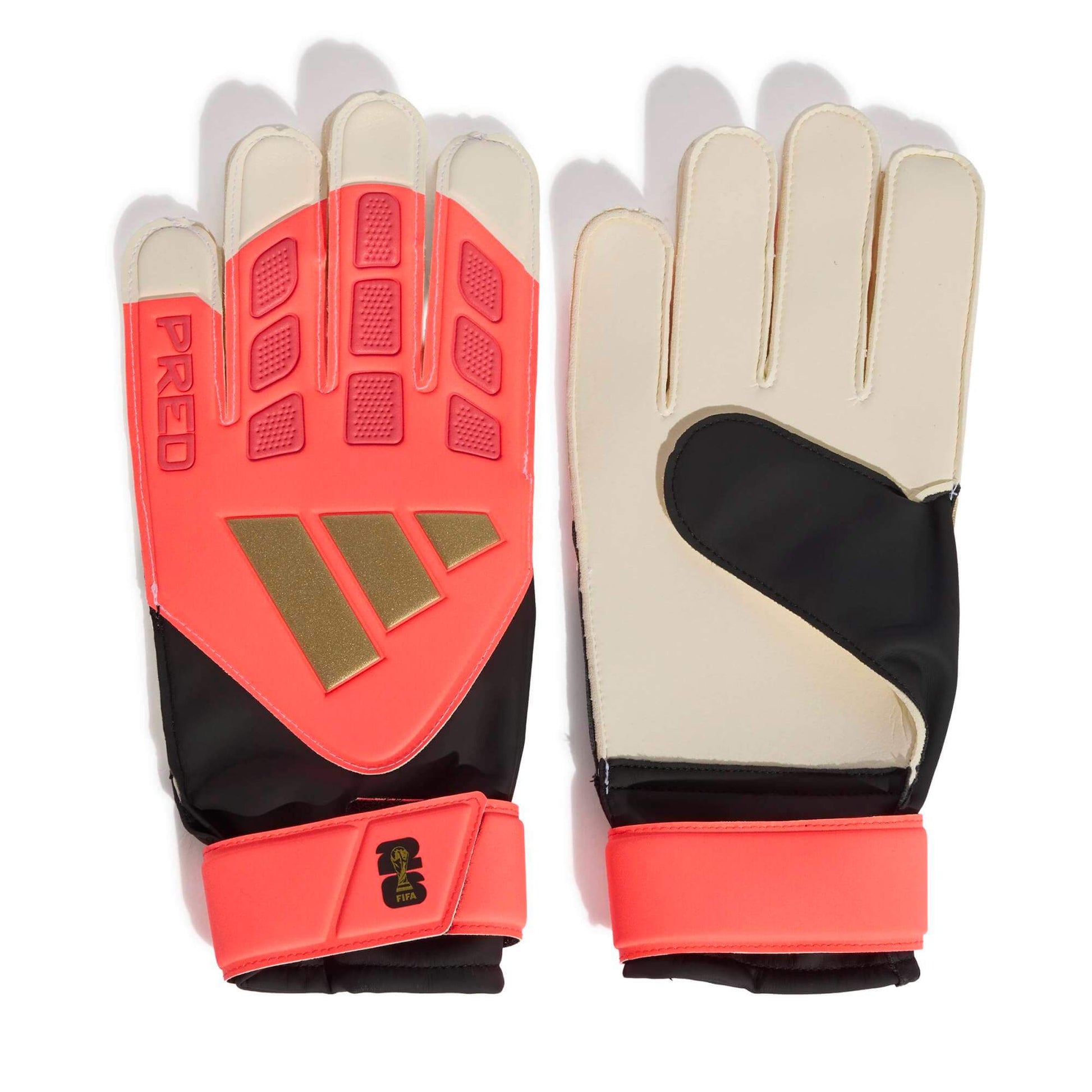 adidas Predator GL Training Goalkeeper Gloves Solar Turbo - Black - White (Pair)