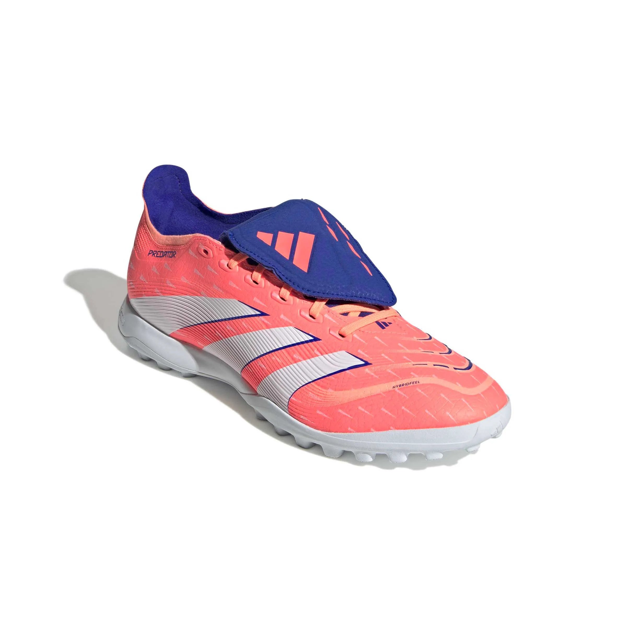 adidas Predator League Fold-Over Tongue Turf Soccer Shoes - Coral Blaze Pack (FA25) (Lateral - Front)
