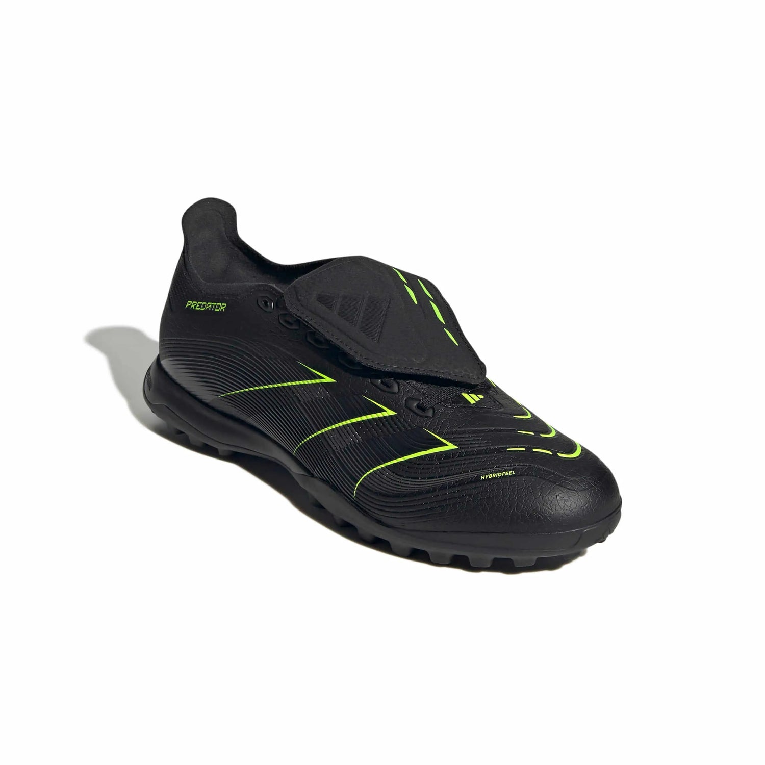 adidas Predator League Fold-Over Tongue Turf Soccer Shoes - Electric Stealth Pack (FA25) (Lateral - Front)