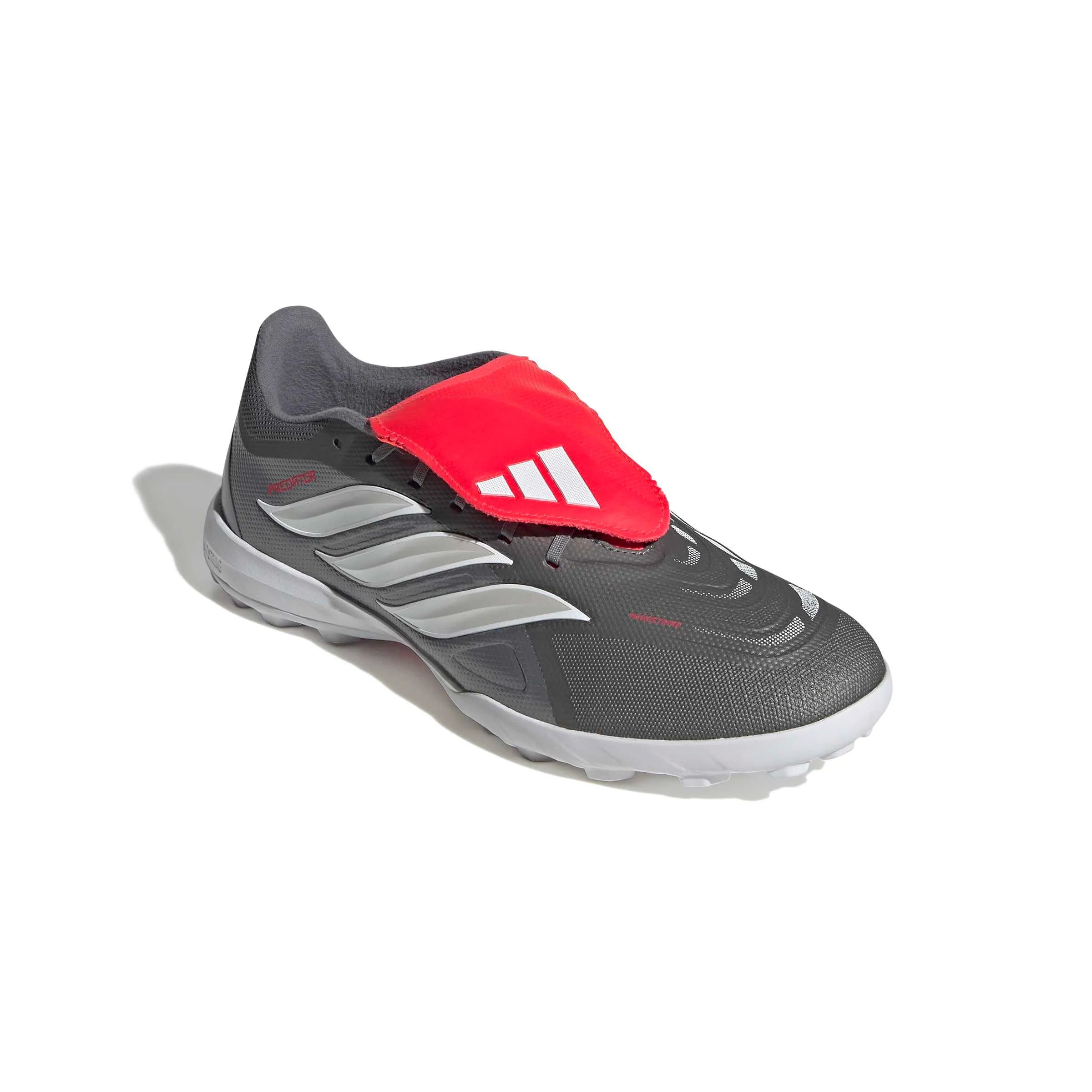 adidas Predator League Fold-Over Tongue Turf Soccer Shoes - Finishers Steel Pack (SP26) (Lateral - Front)