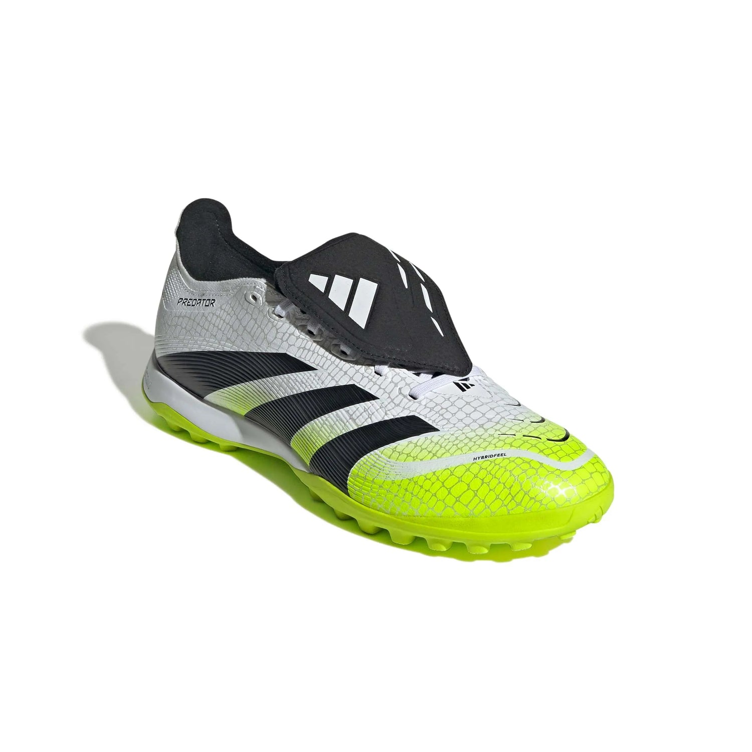 adidas Predator League Fold-Over Tongue Turf Soccer Shoes - Radiant Blaze Pack (FA25) (Lateral - Front)