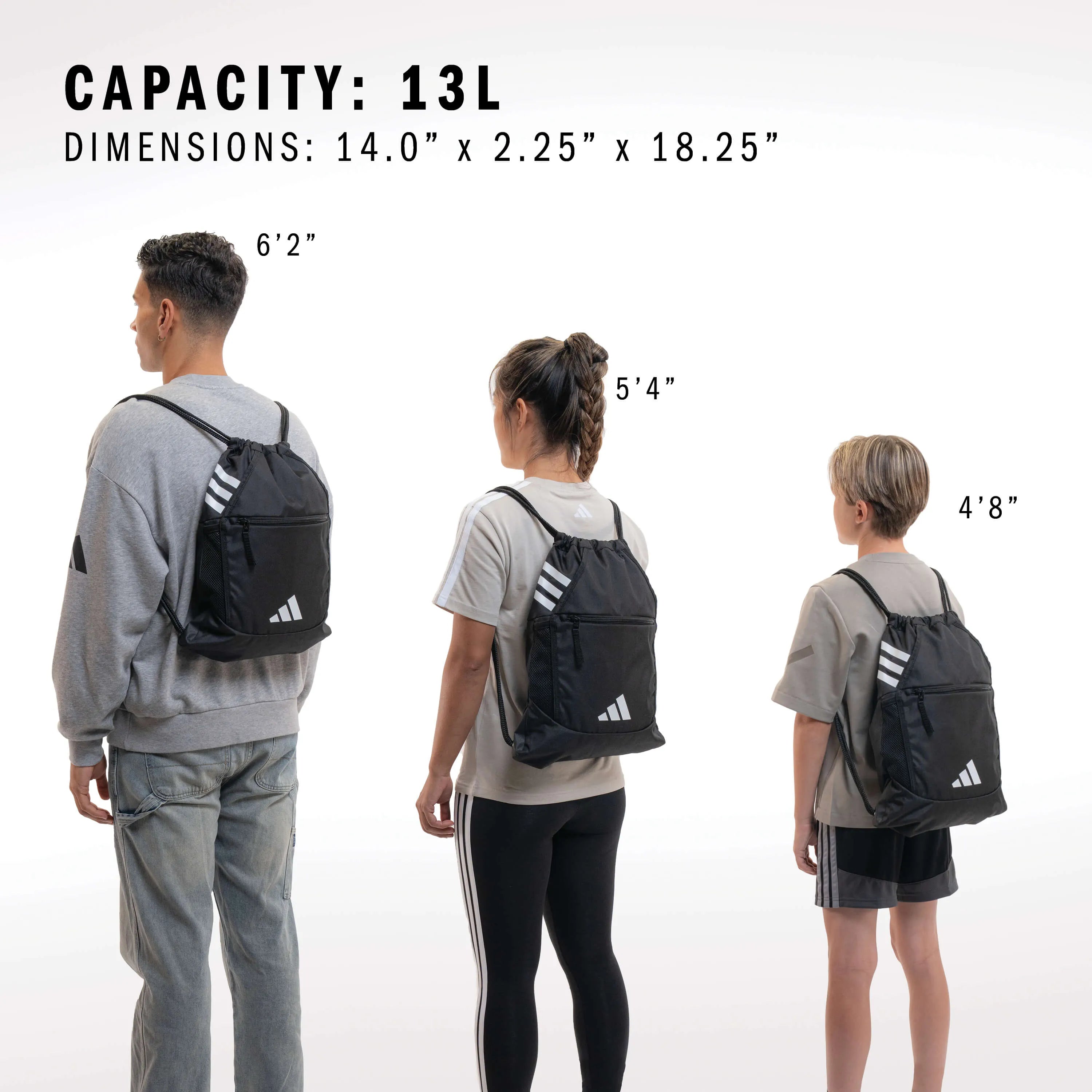 adidas Stadium Sackpack Team Light Grey-White (Features)