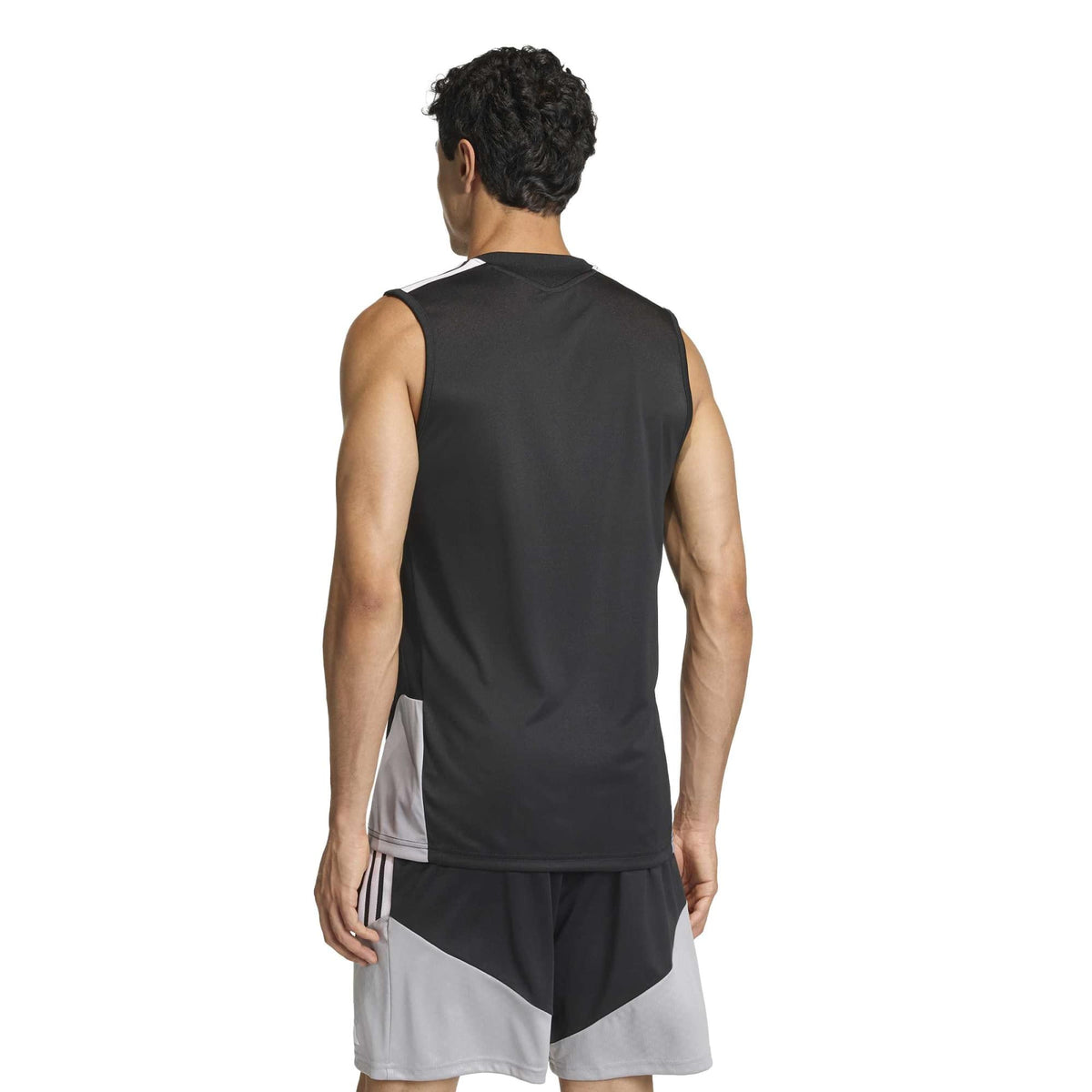 adidas Tiro 26 Men's Competition Sleeveless Soccer Jersey Black-White (Model - Back)