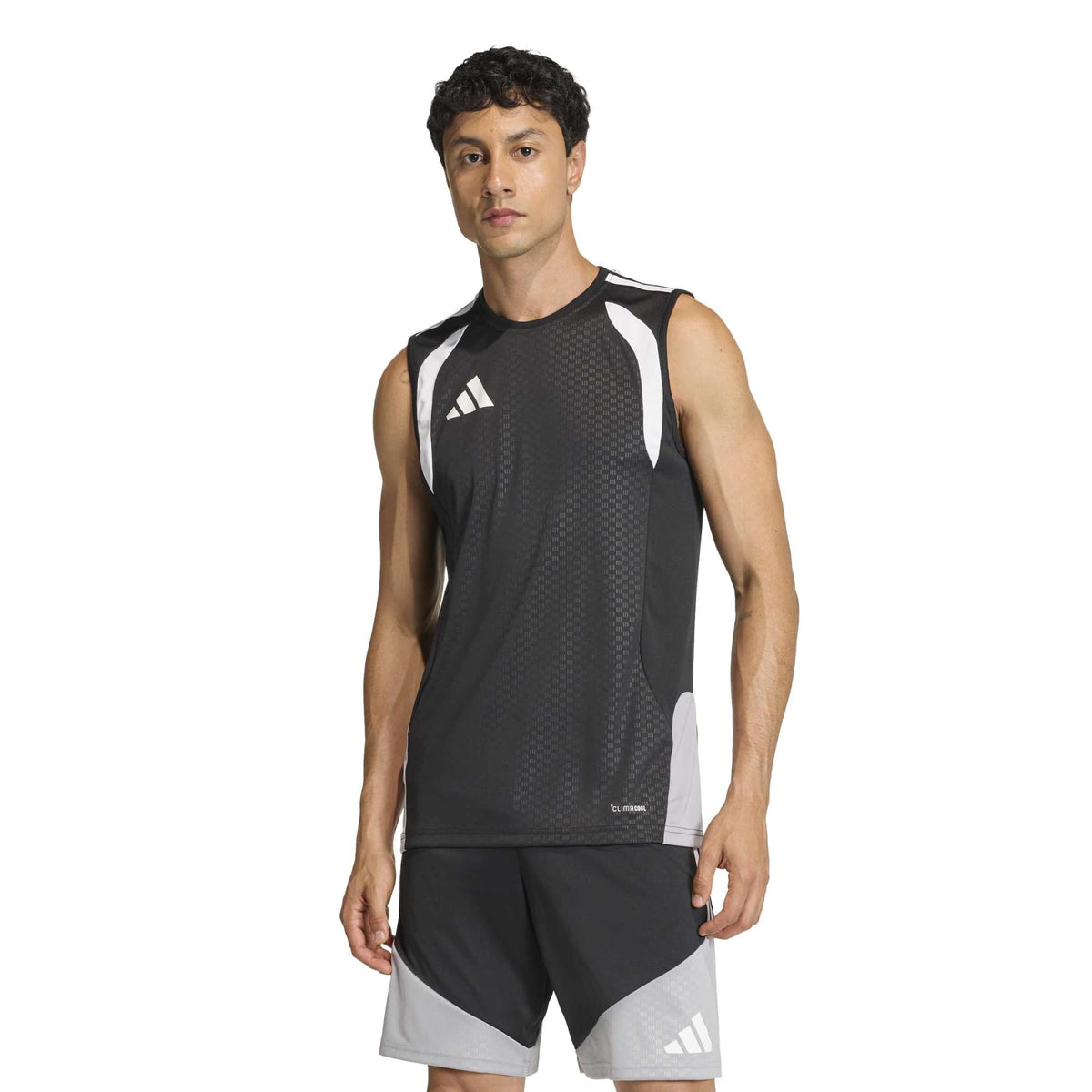 adidas Tiro 26 Men's Competition Sleeveless Soccer Jersey Black-White (Model - Front)