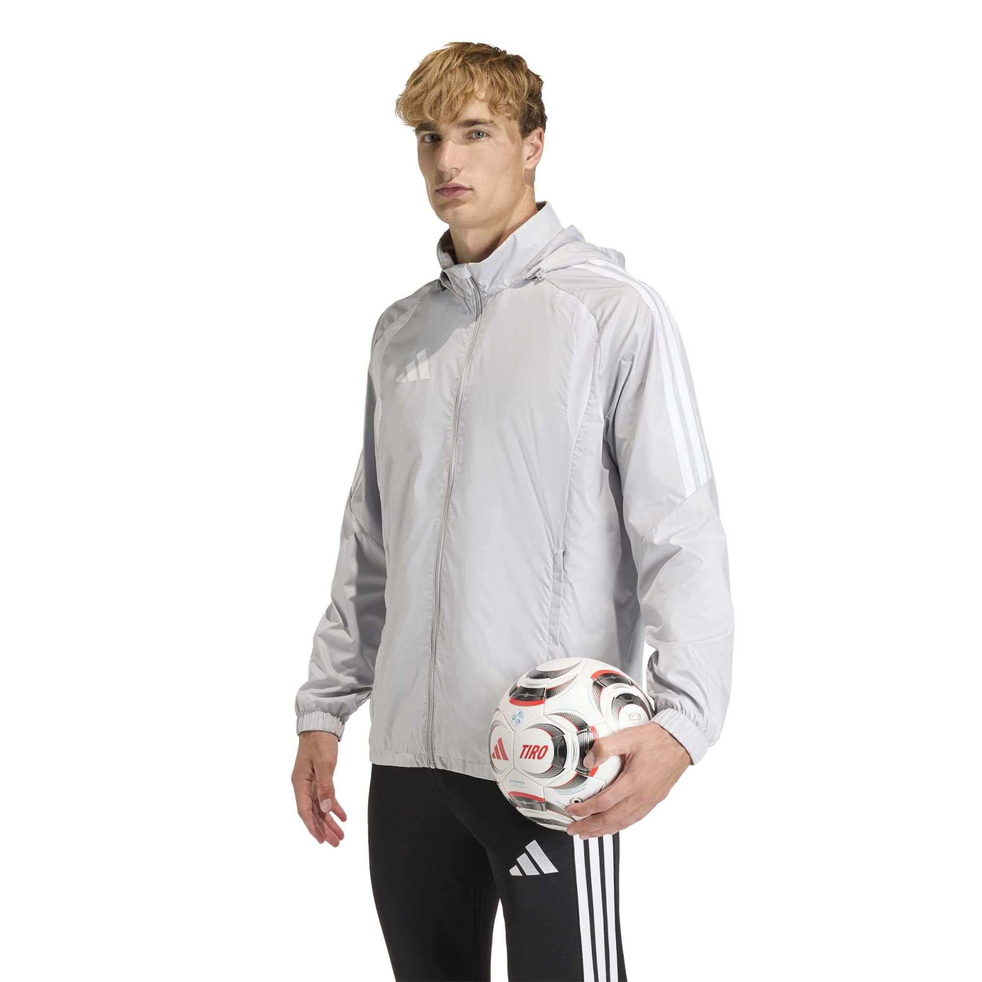 adidas Tiro 26 Men's League Windbreaker Light Grey/White (Model - Front)