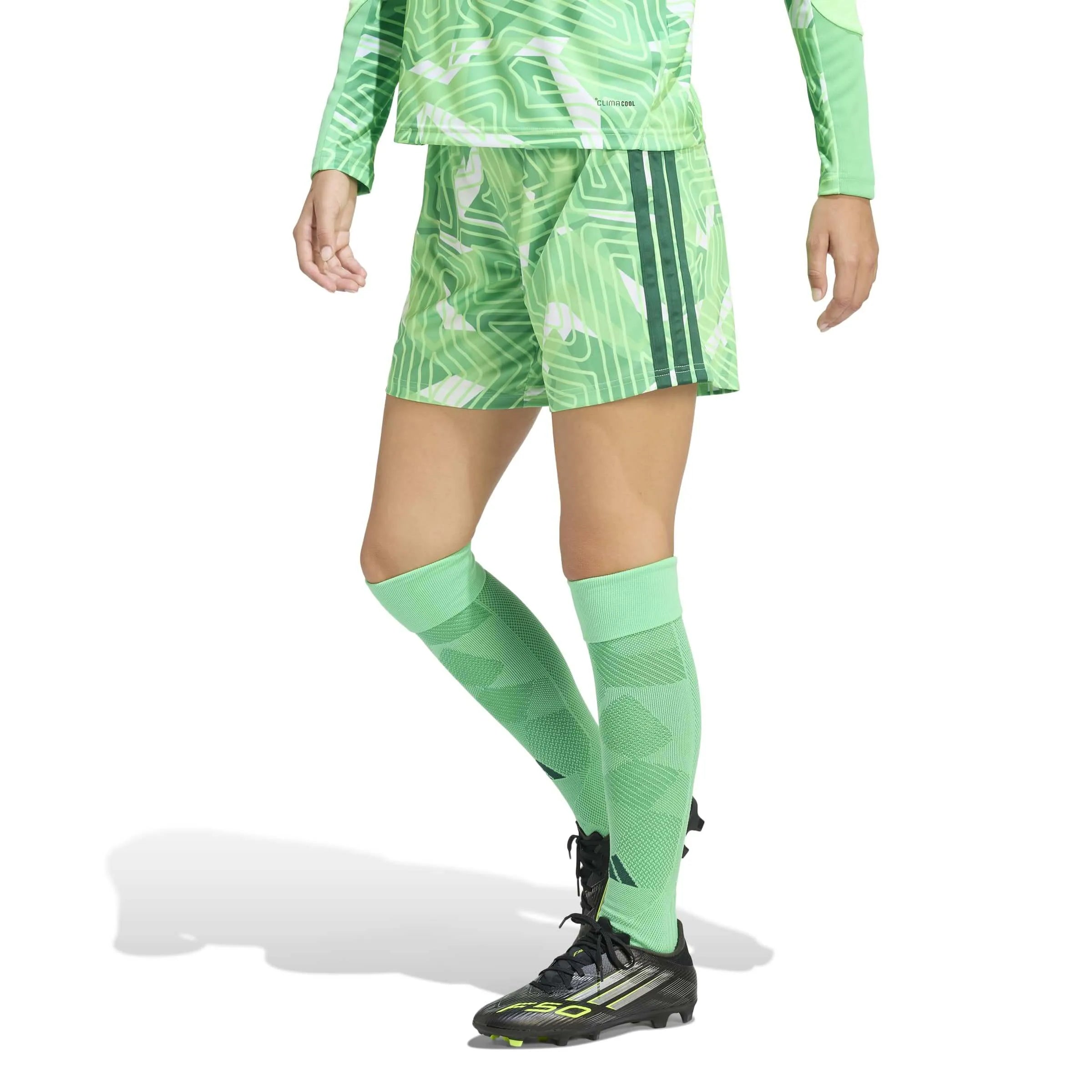 adidas Tiro 26 Women's Competition Goalkeeper Shorts Lime Burst (Model - Front)