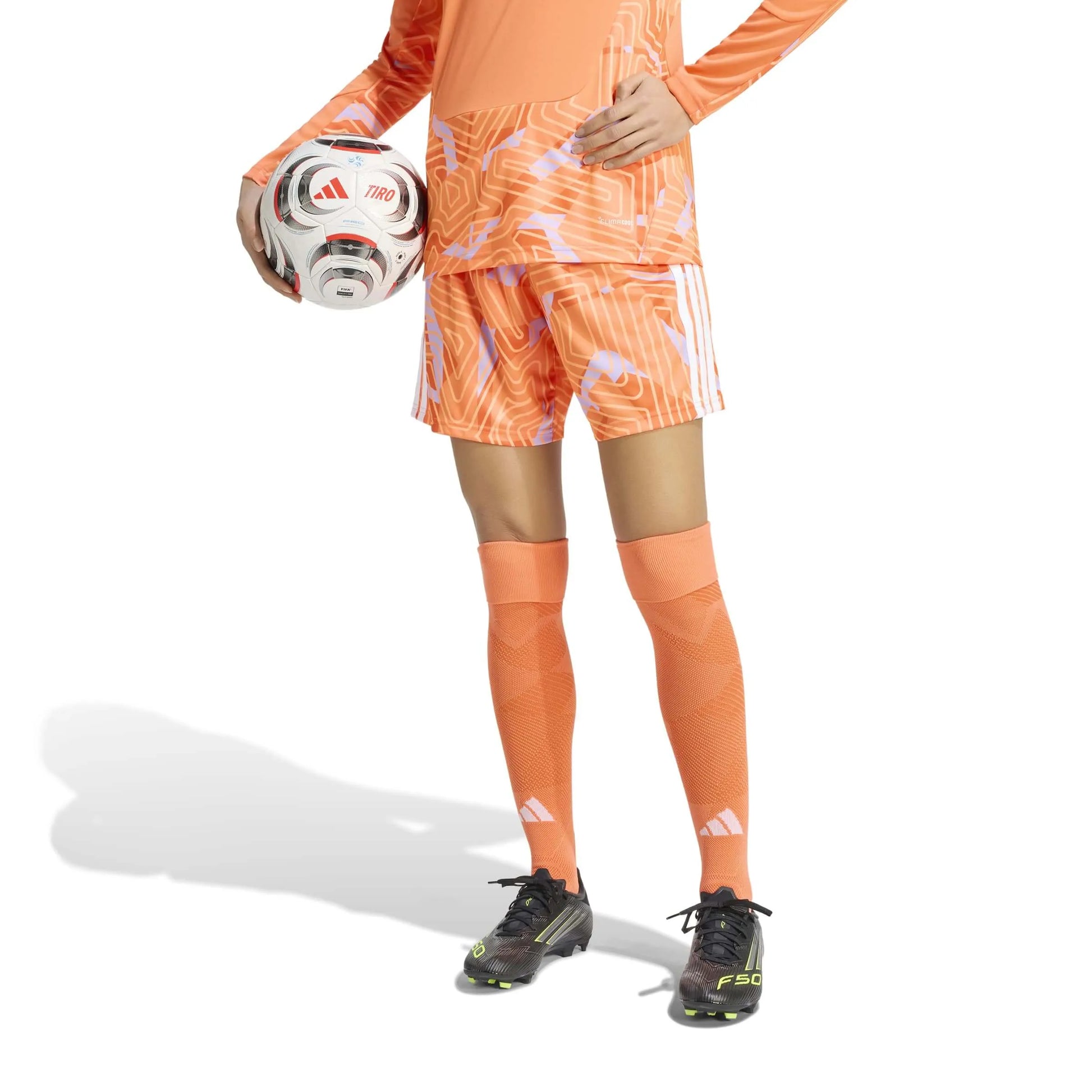 adidas Tiro 26 Women's Competition Goalkeeper Shorts Semi Solar Orange (Model - Front)