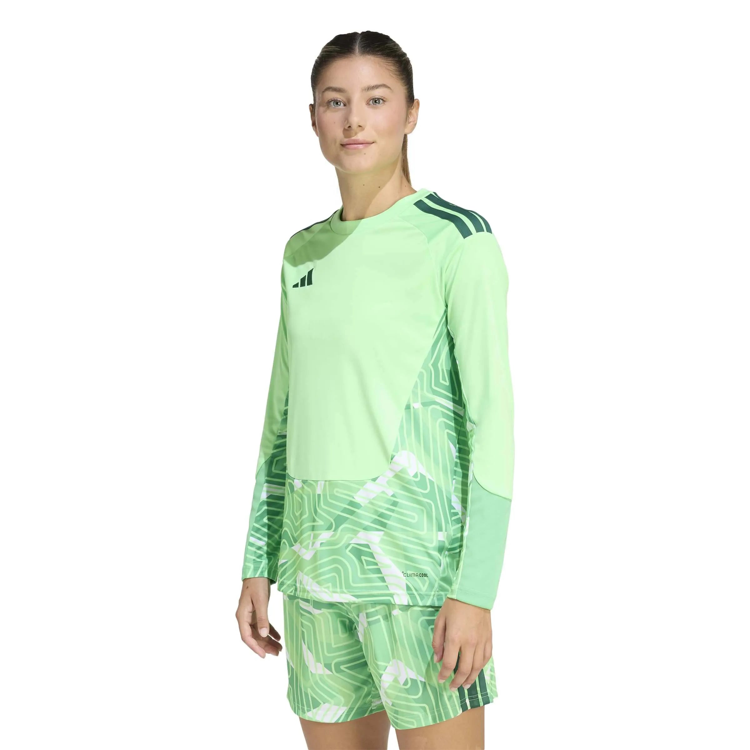 adidas Tiro 26 Women's Competition Long-Sleeve Goalkeeper Soccer Jersey Lime Burst (Model - Front)