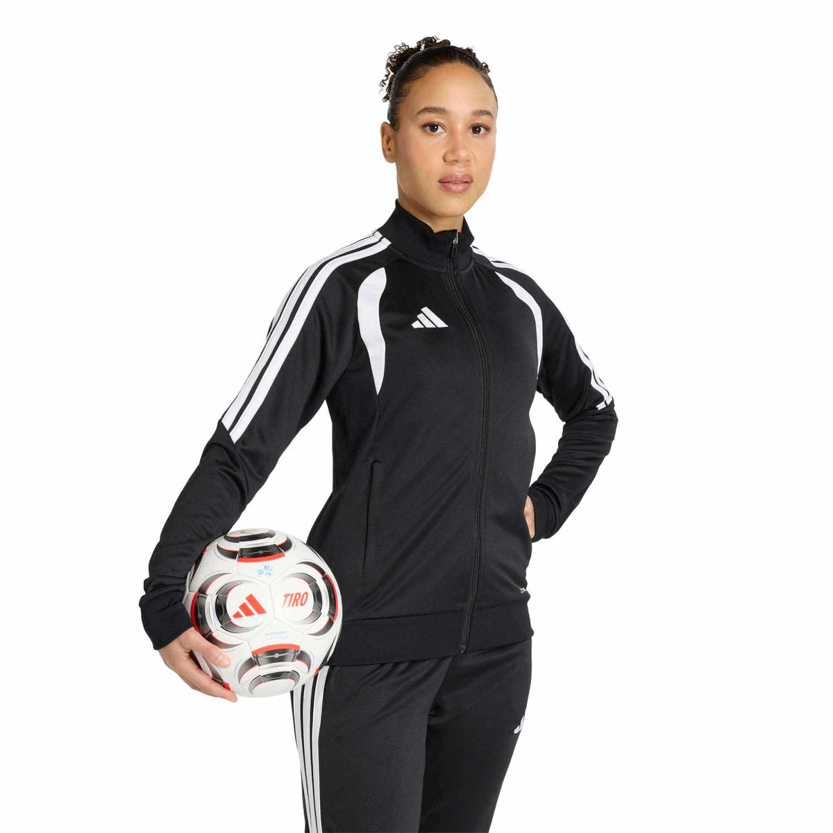 adidas Tiro 26 Women's League Training Jacket Black/White (Model - Front)