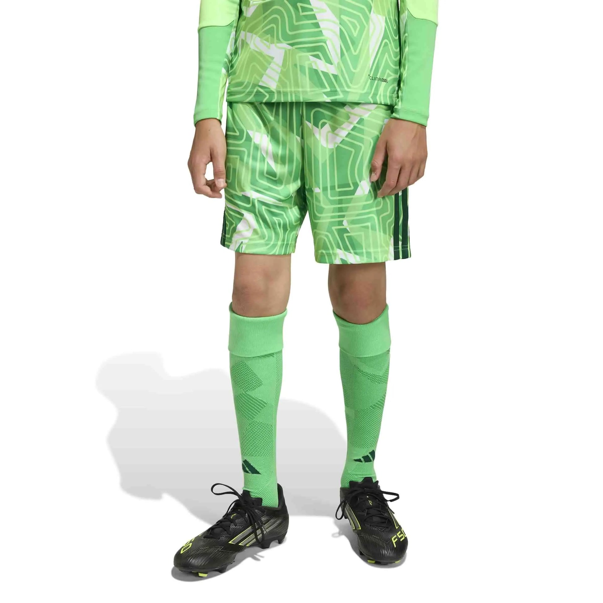 adidas Tiro 26 Youth Competition Goalkeeper Shorts Lime Burst (Model - Front)
