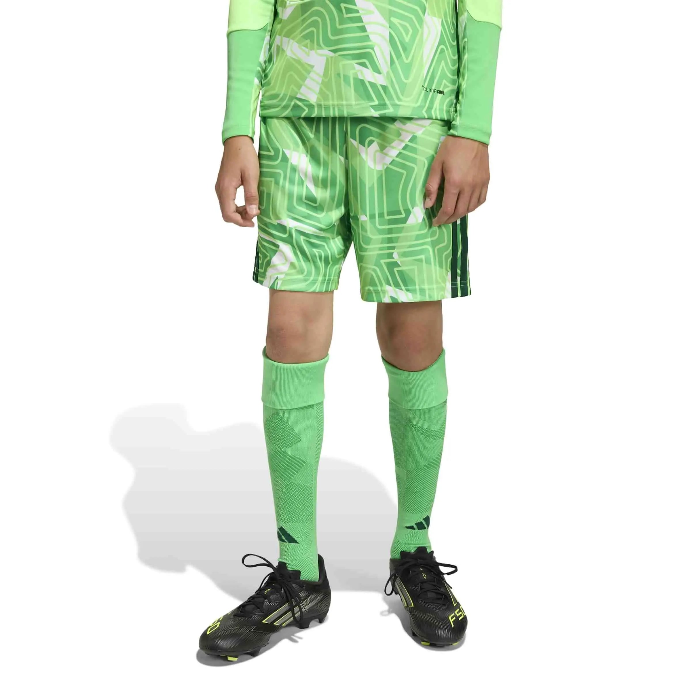 adidas Tiro 26 Youth Competition Goalkeeper Shorts Lime Burst (Model - Front)