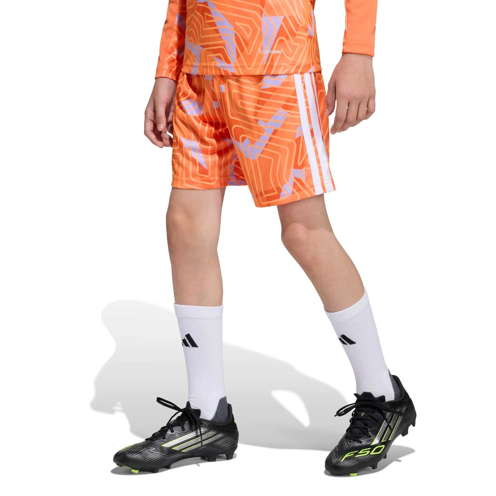 adidas Tiro 26 Youth Competition Goalkeeper Shorts Semi Solar Orange (Model - Front)