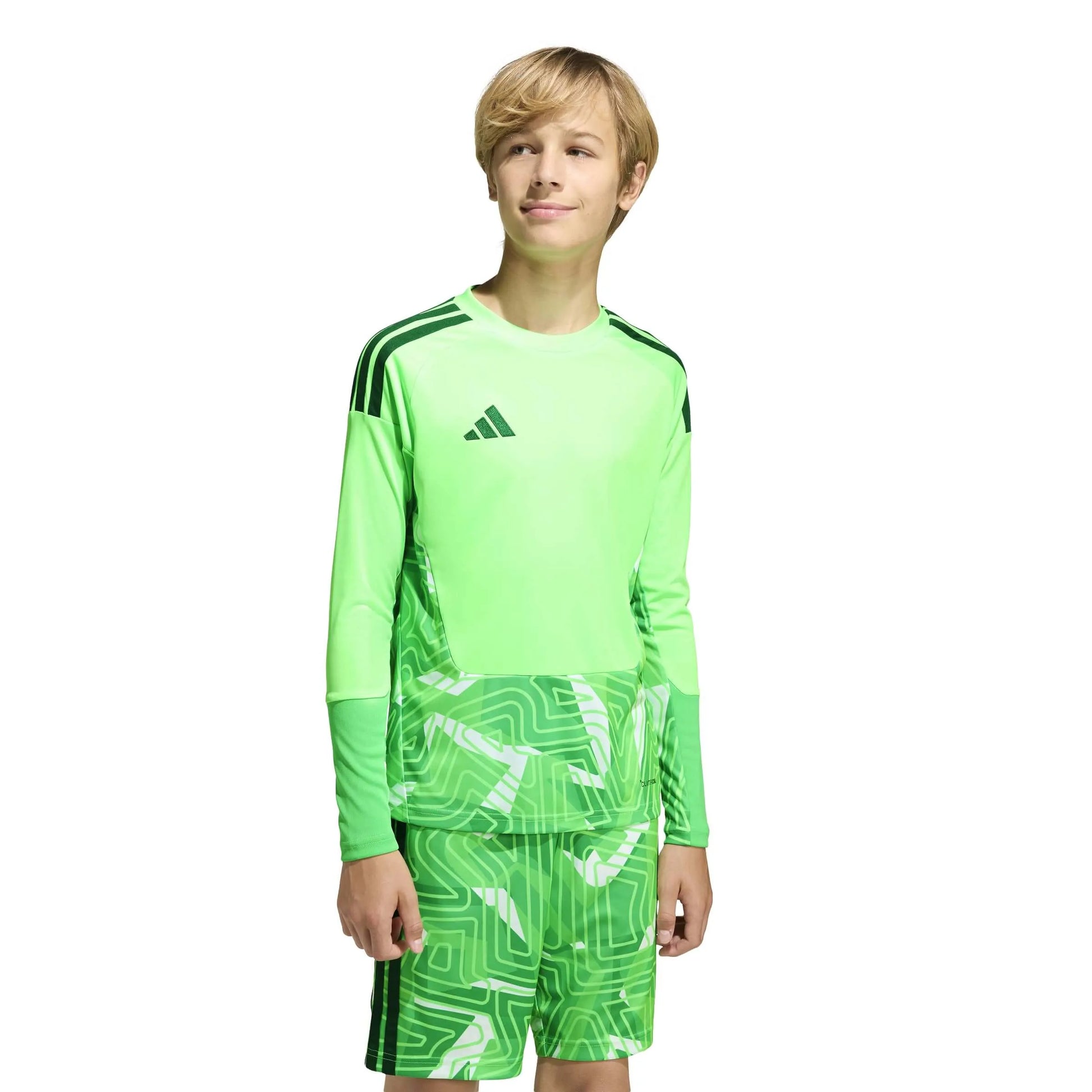 adidas Tiro 26 Youth Competition Long-Sleeve Goalkeeper Soccer Jersey Lime Burst (Model - Front)