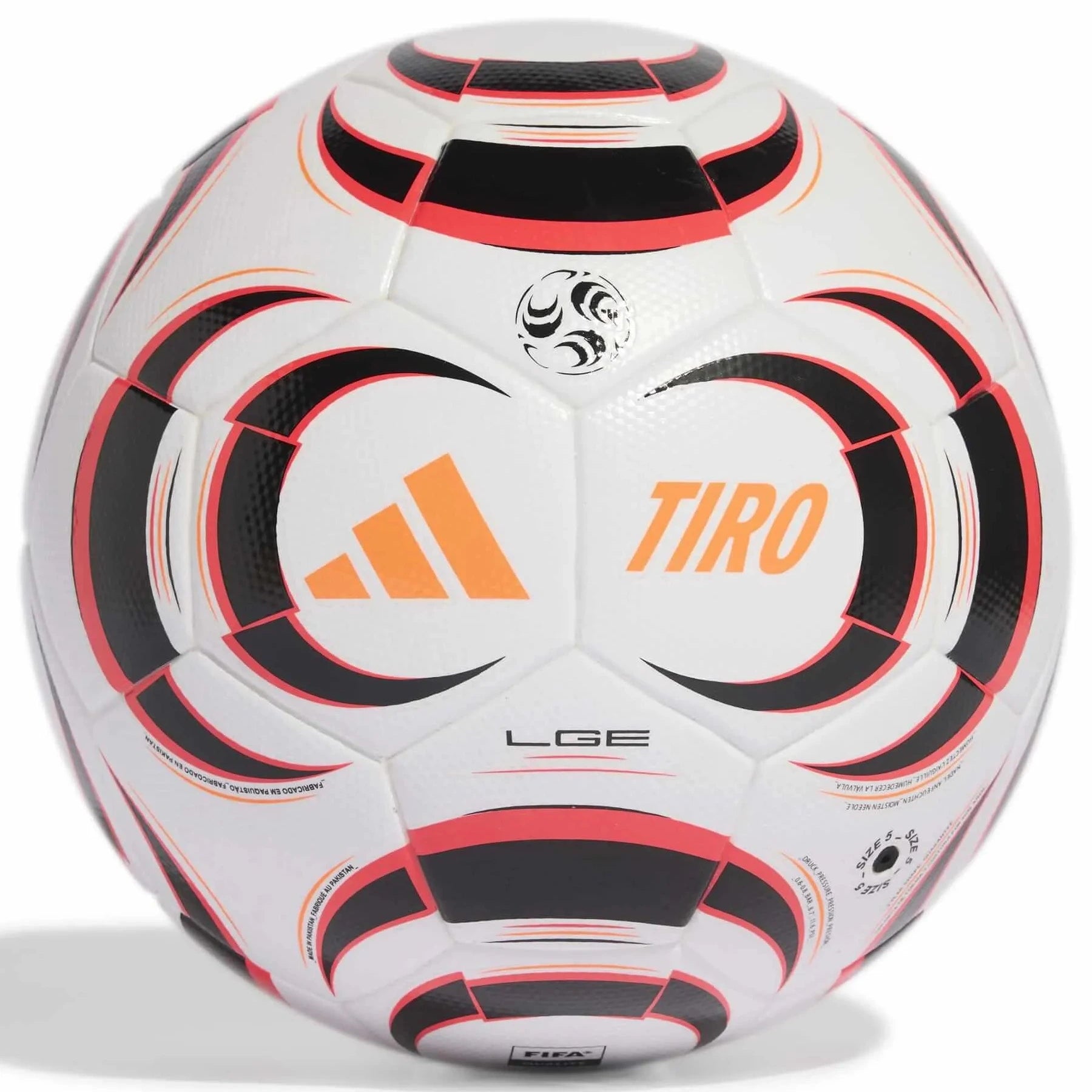 adidas Tiro League Soccer Ball White - Black - Lucid Red (Front)