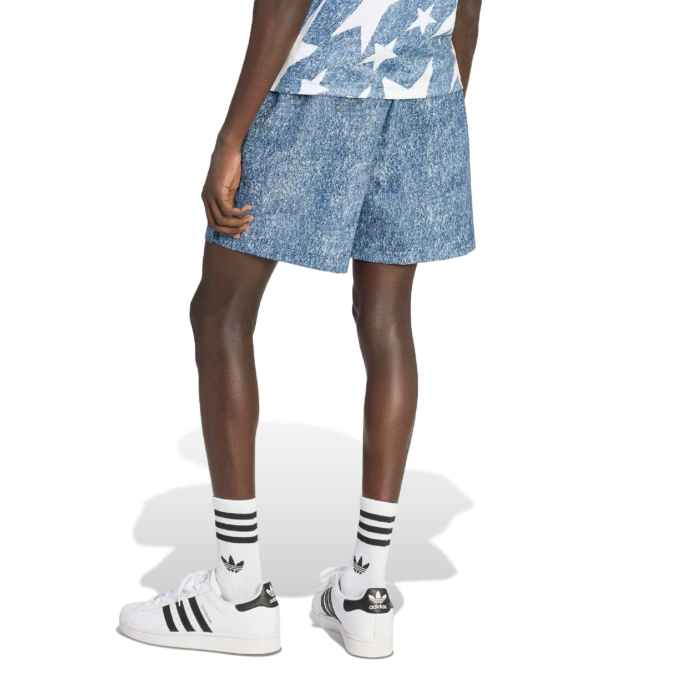 adidas USA Men's Denim Graphic Shorts (Model - Back)