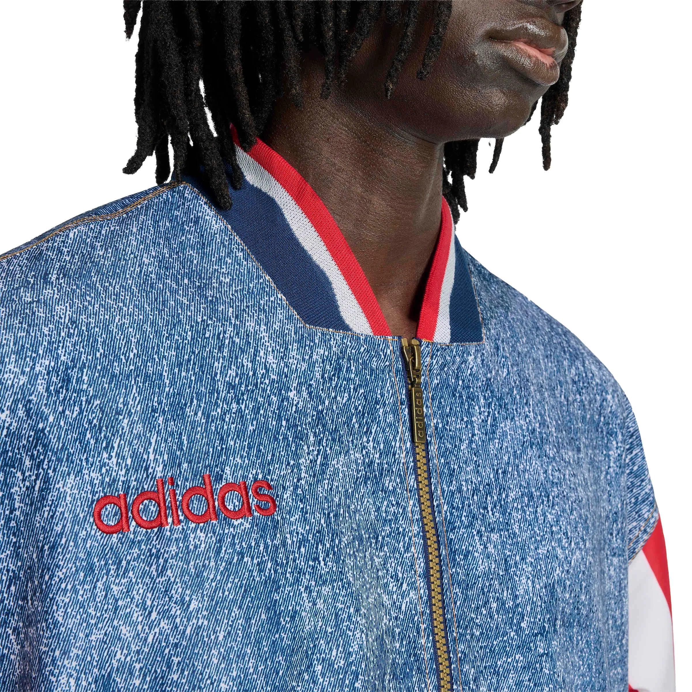 adidas USA Men's Denim Graphic Track Top (Detail 1)