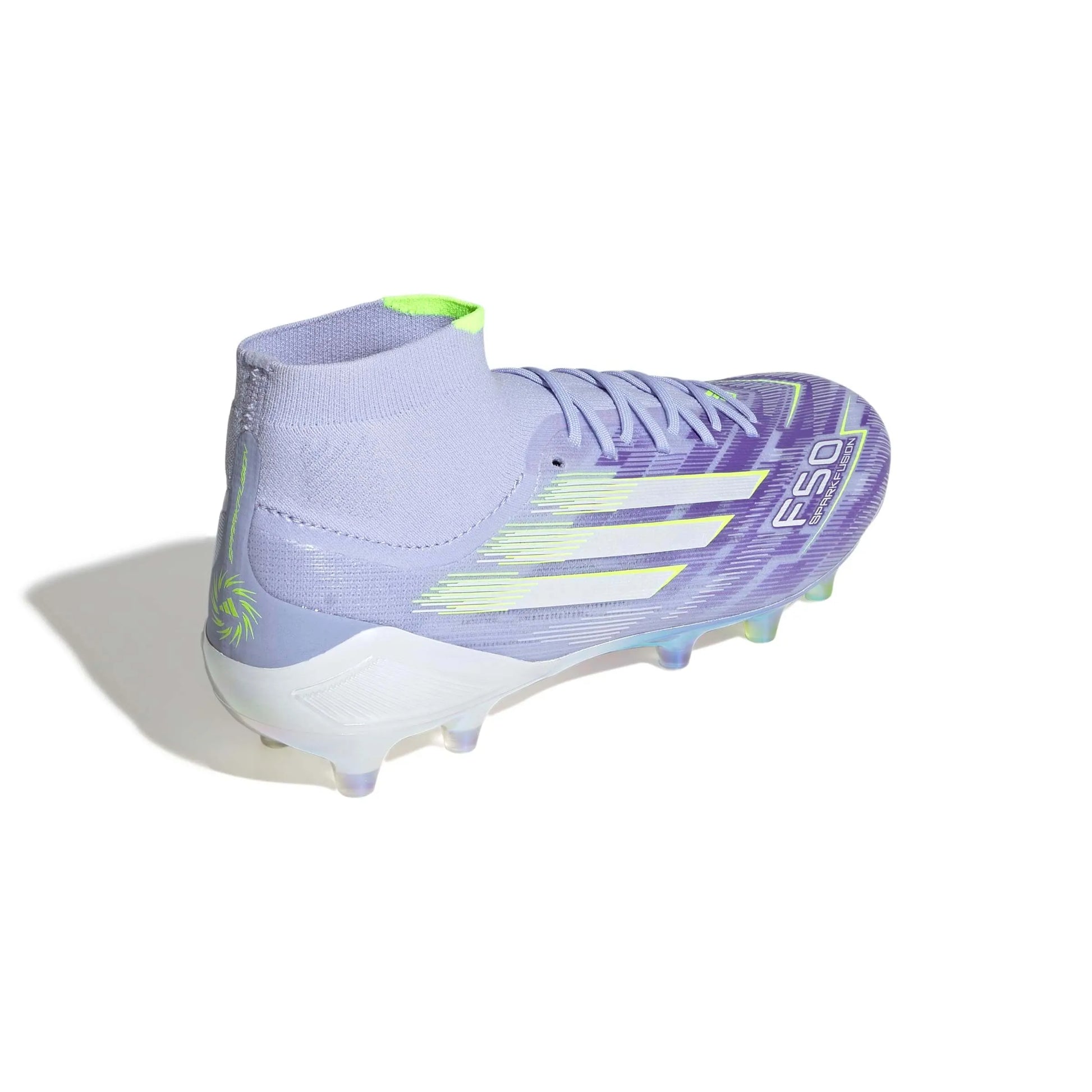 adidas Women's F50 Sparkfusion Elite Firm-Artificial Ground Soccer Cleats - Radiant Blaze Pack (FA25) (Lateral - Back)