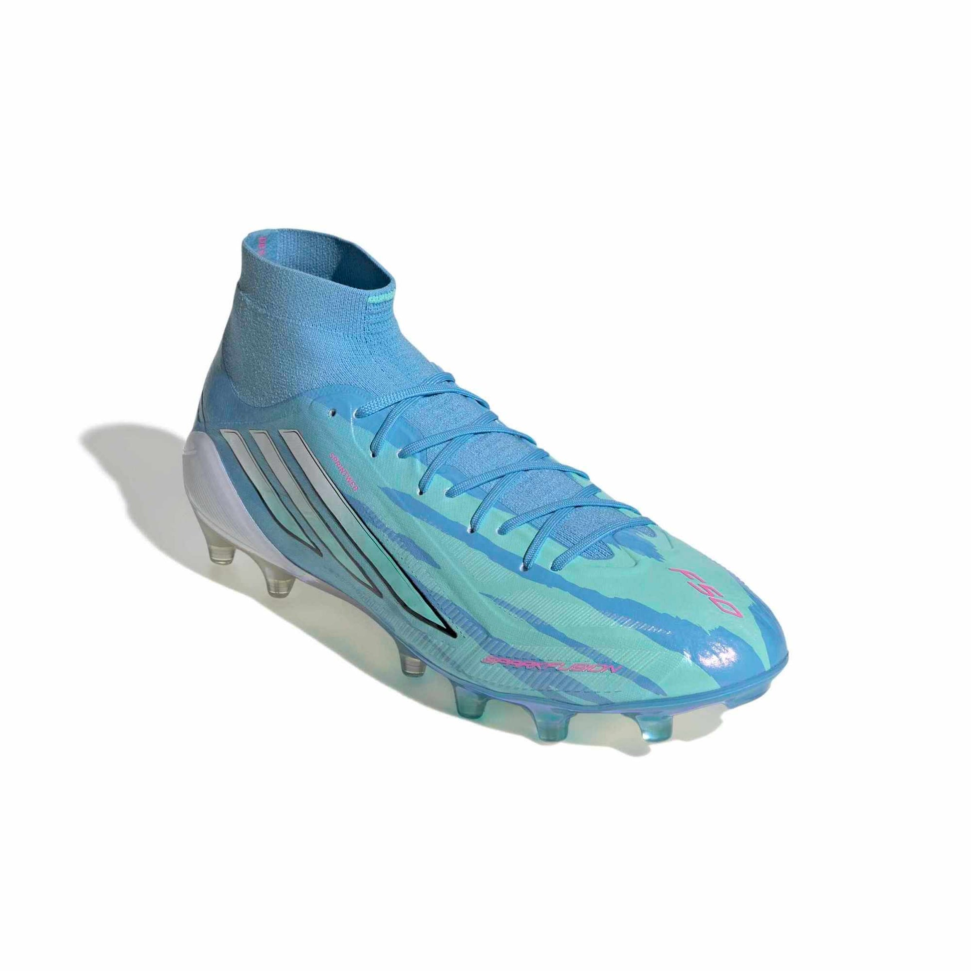 adidas Women's F50 Sparkfusion Elite Firm-Artificial Ground Soccer Cleats - Trinity Rodman (Lateral - Front)