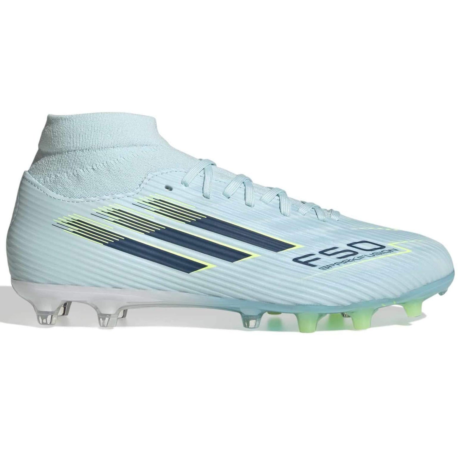adidas Women's F50 Sparkfusion League Firm-Artificial Ground Soccer Cleats - Ice Cold Precision Pack (SP26) (Side 1)