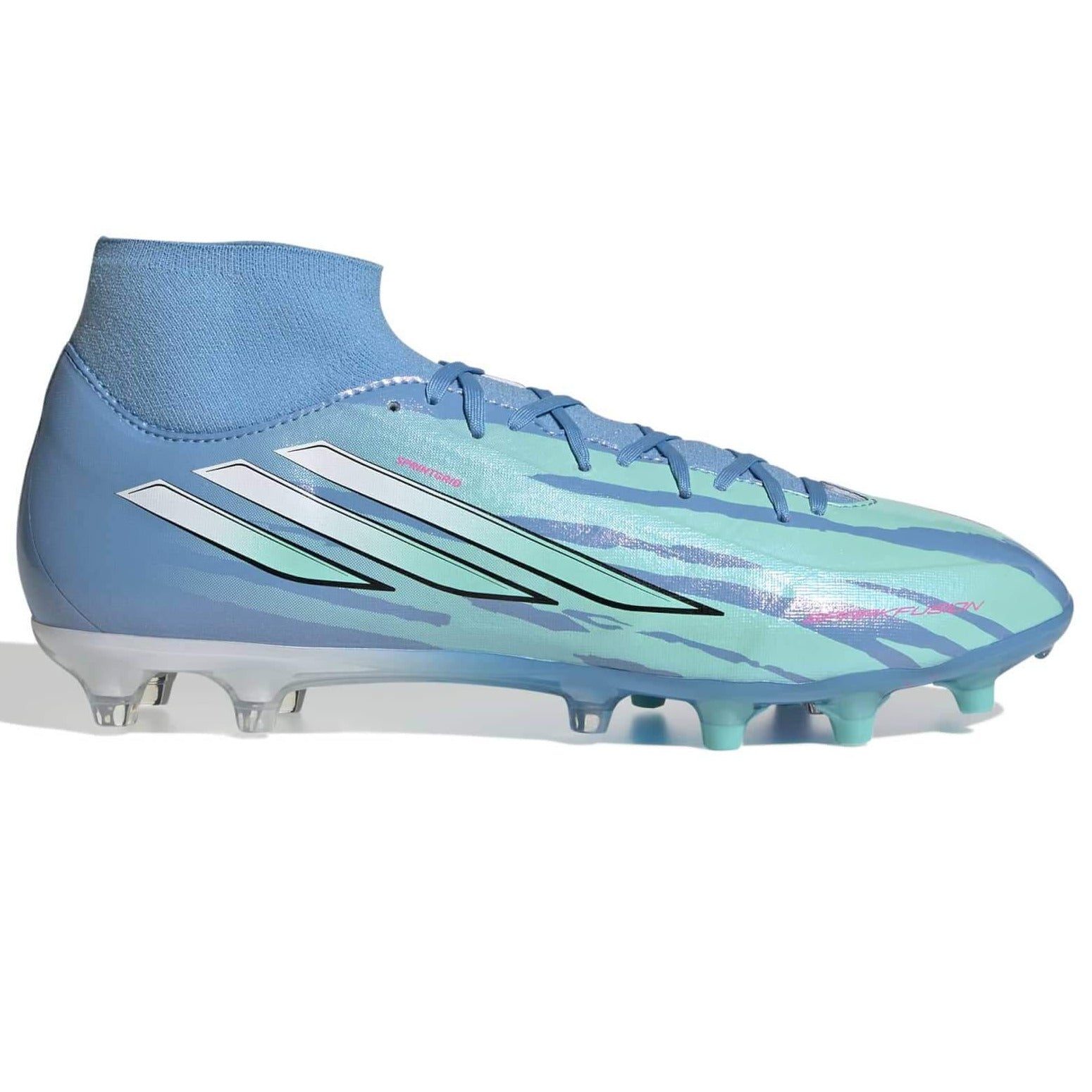 adidas Women's F50 Sparkfusion League Firm-Artificial Soccer Cleats - Trinity Rodman (Side 1)